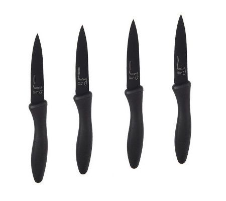 Gordon Ramsay Set of 4 Nonstick 3.5 Paring Knives w/ Blade Guards 