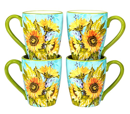 Certified International Sun Garden Set of 4 Mugs