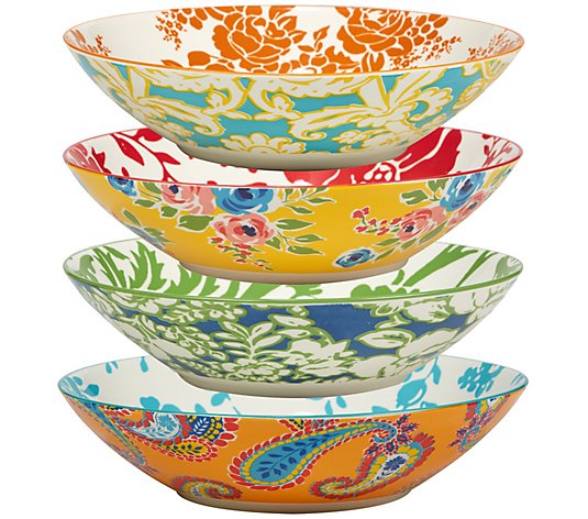 Certified International Set of 4 Damask FloralSoup Bowls