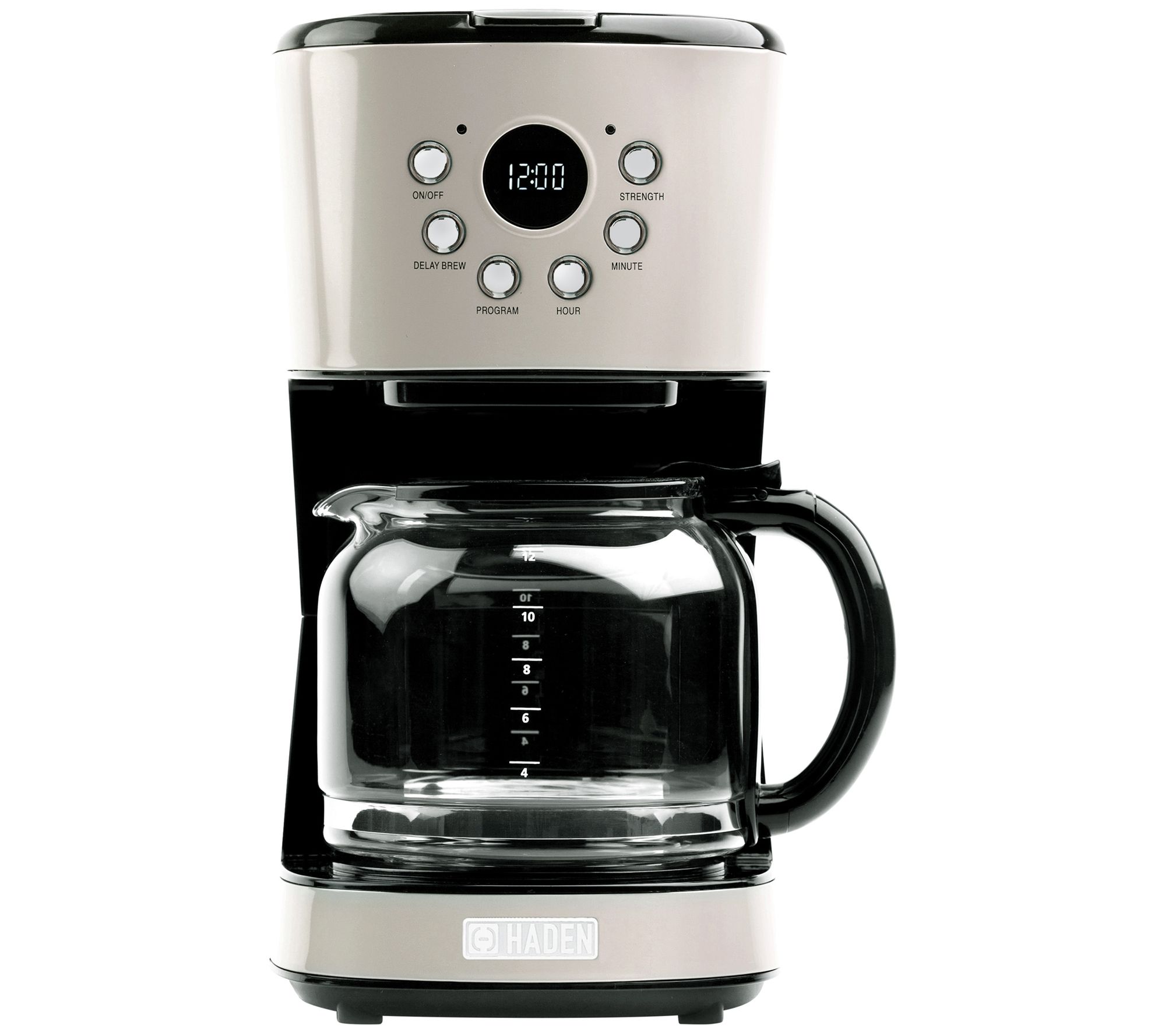 Haden 12-Cup Programmable Coffee Maker with Str ength Control