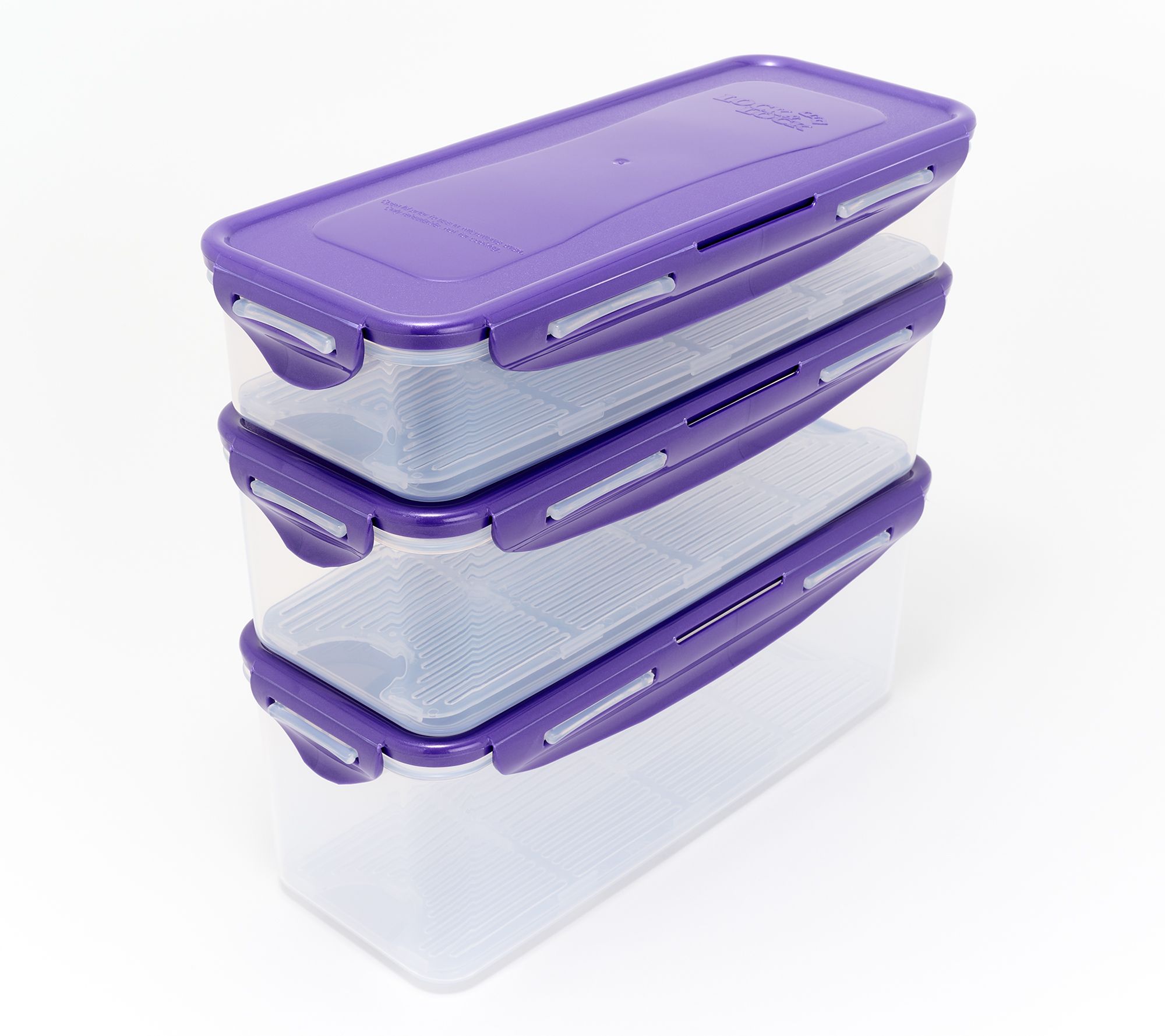 LocknLock 3-Pc Stackable Refrigerator Storage Set w/ Drip Trays