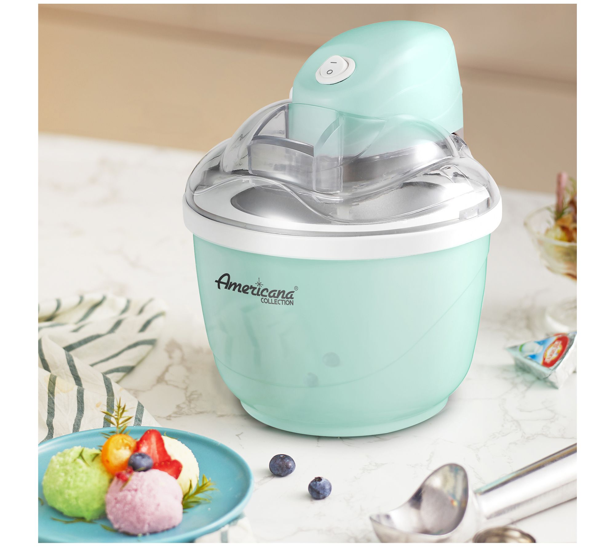 Americana 1Qt. Electric Ice Cream Maker with Quick Freeze Bowl