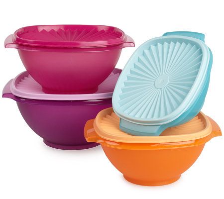 Tupperware Blossom Table 4-Bowl Condiment Server with Lids