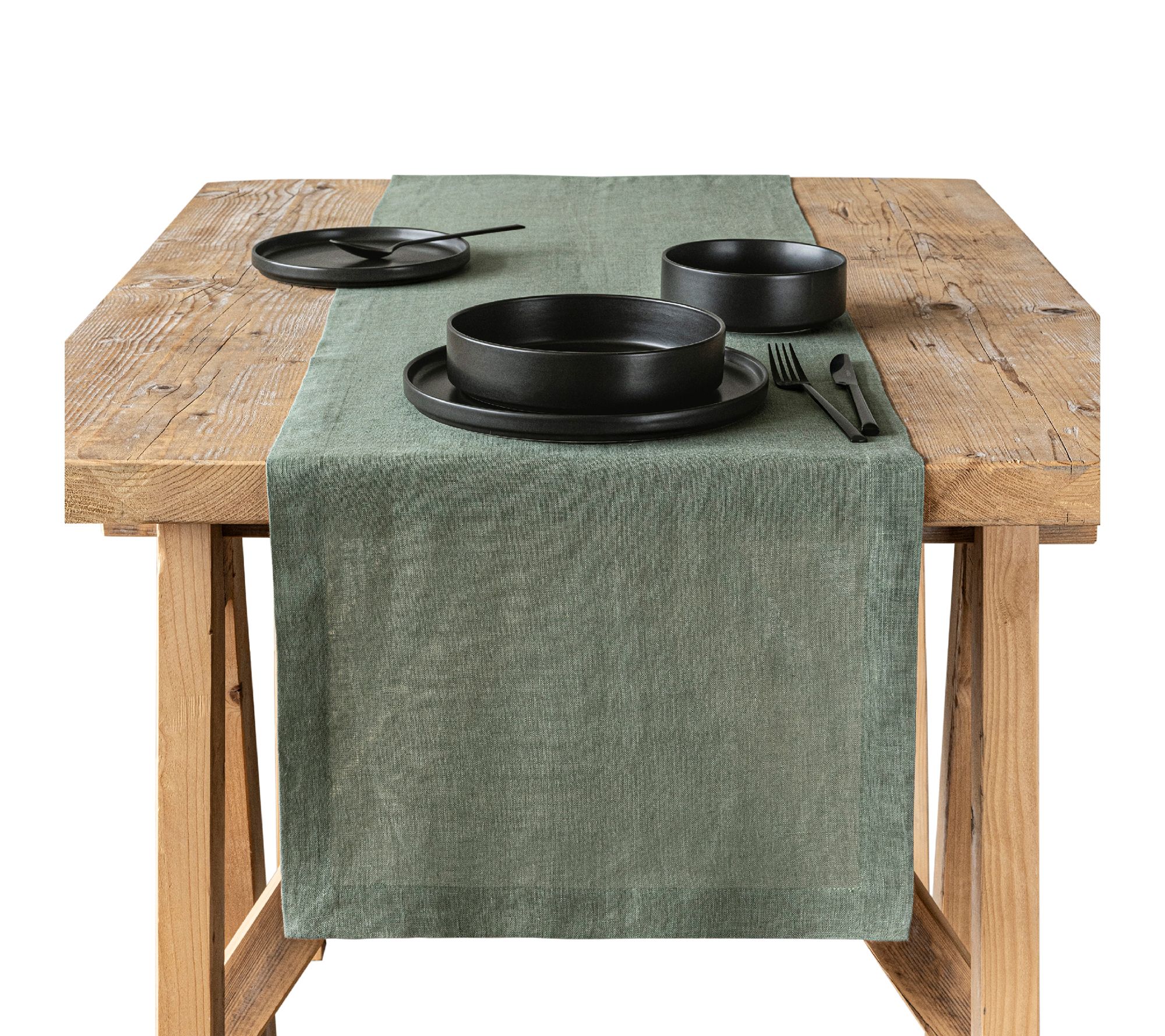 over&back Washed 100% Linen Table Runner - Machine Washable