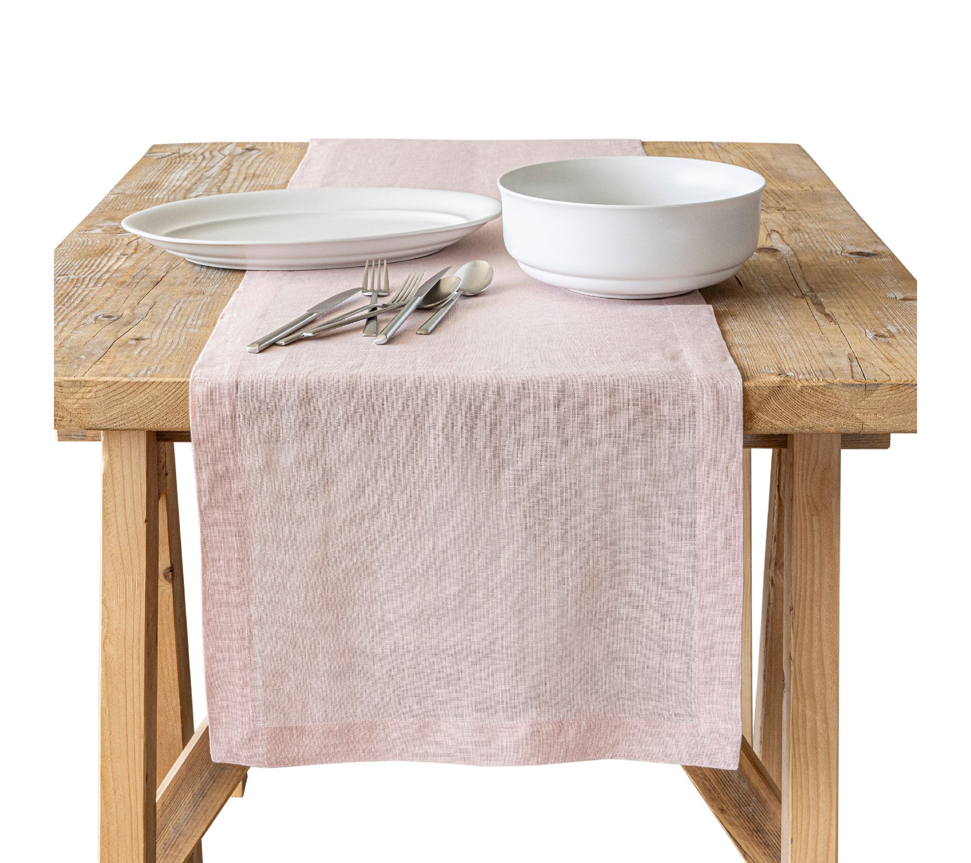 over&back Washed 100% Linen Table Runner - Machine Washable