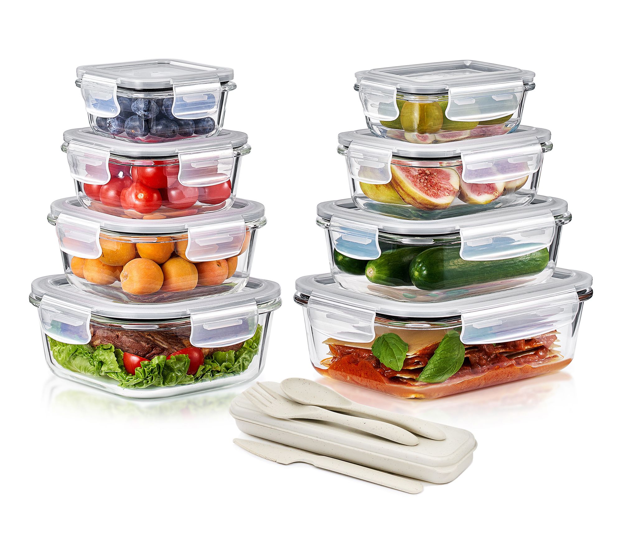 Sorbus 16-Piece Glass Food Storage Containers with Lids