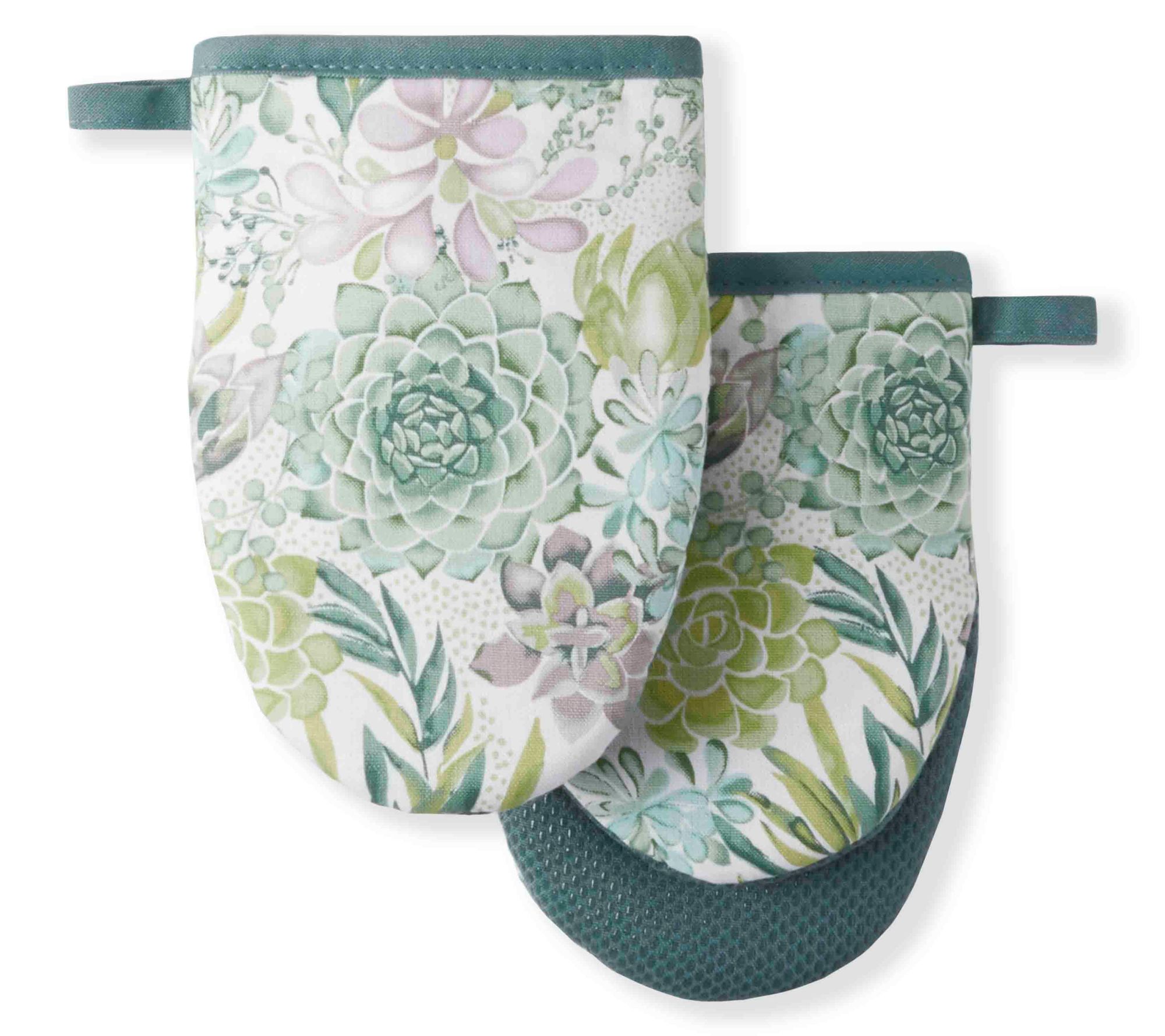 MARTHA STEWART Succulents Mini Oven Mitt 2-PackSet