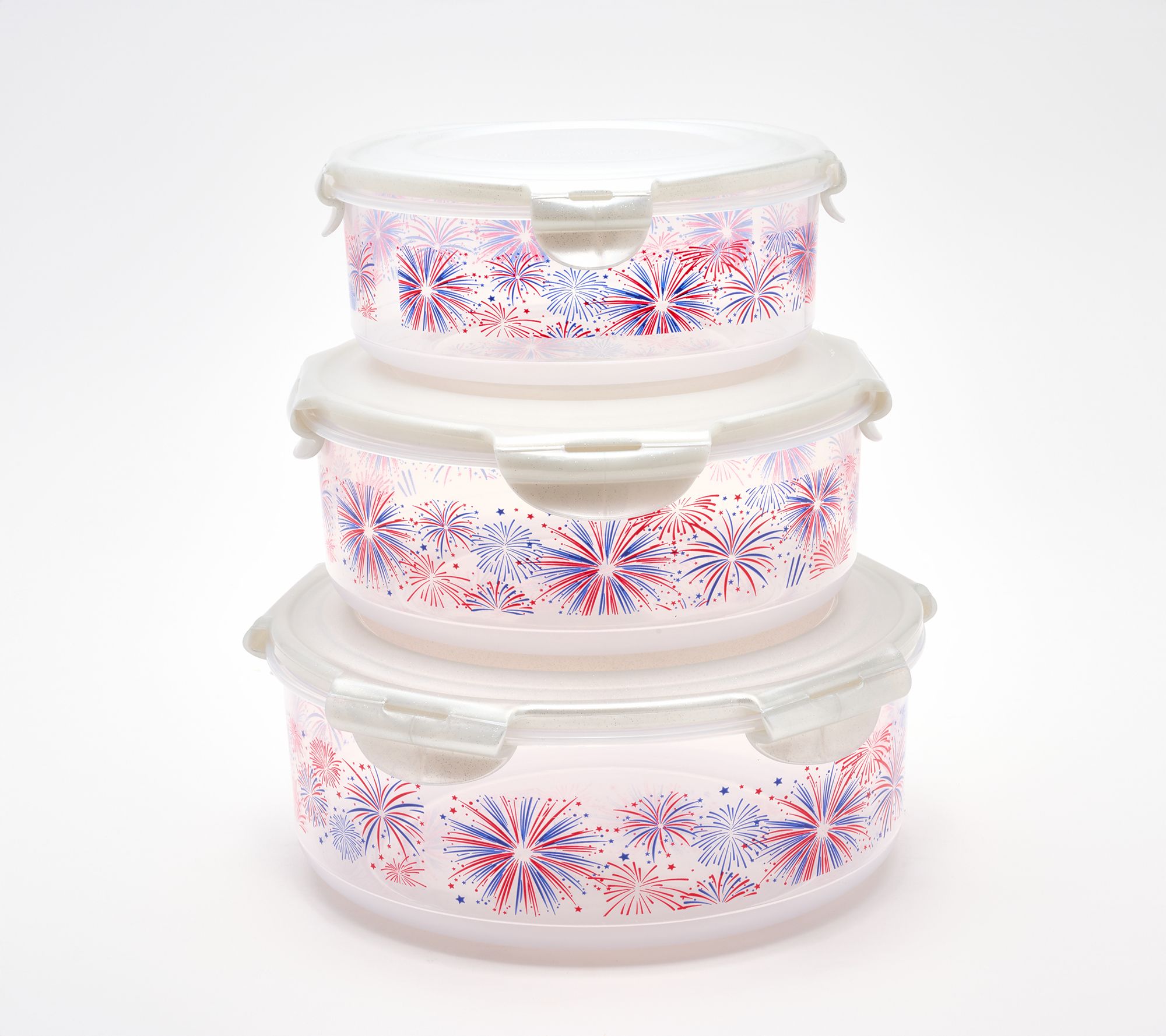 LocknLock 3-Pc Patriotic Printed Nestable Canisters