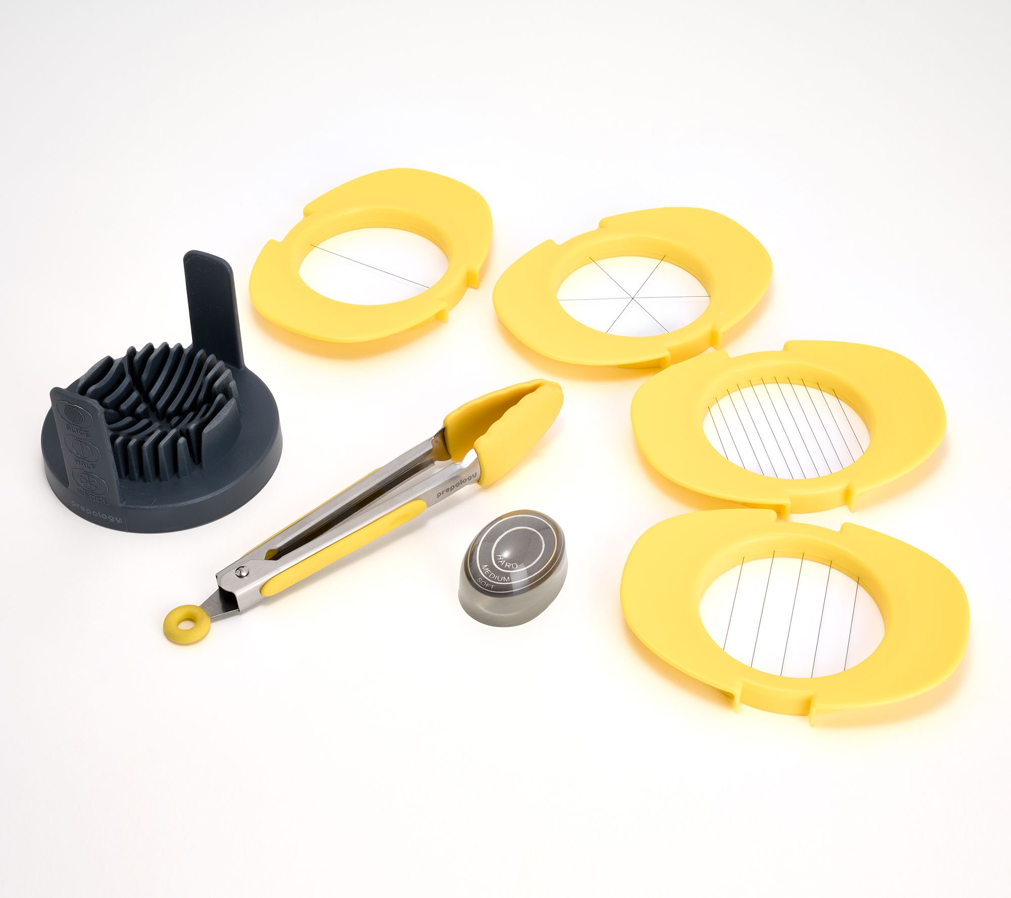 "As Is" Prepology 5-Pc Egg Slicer Set with Timer and Mini Tongs