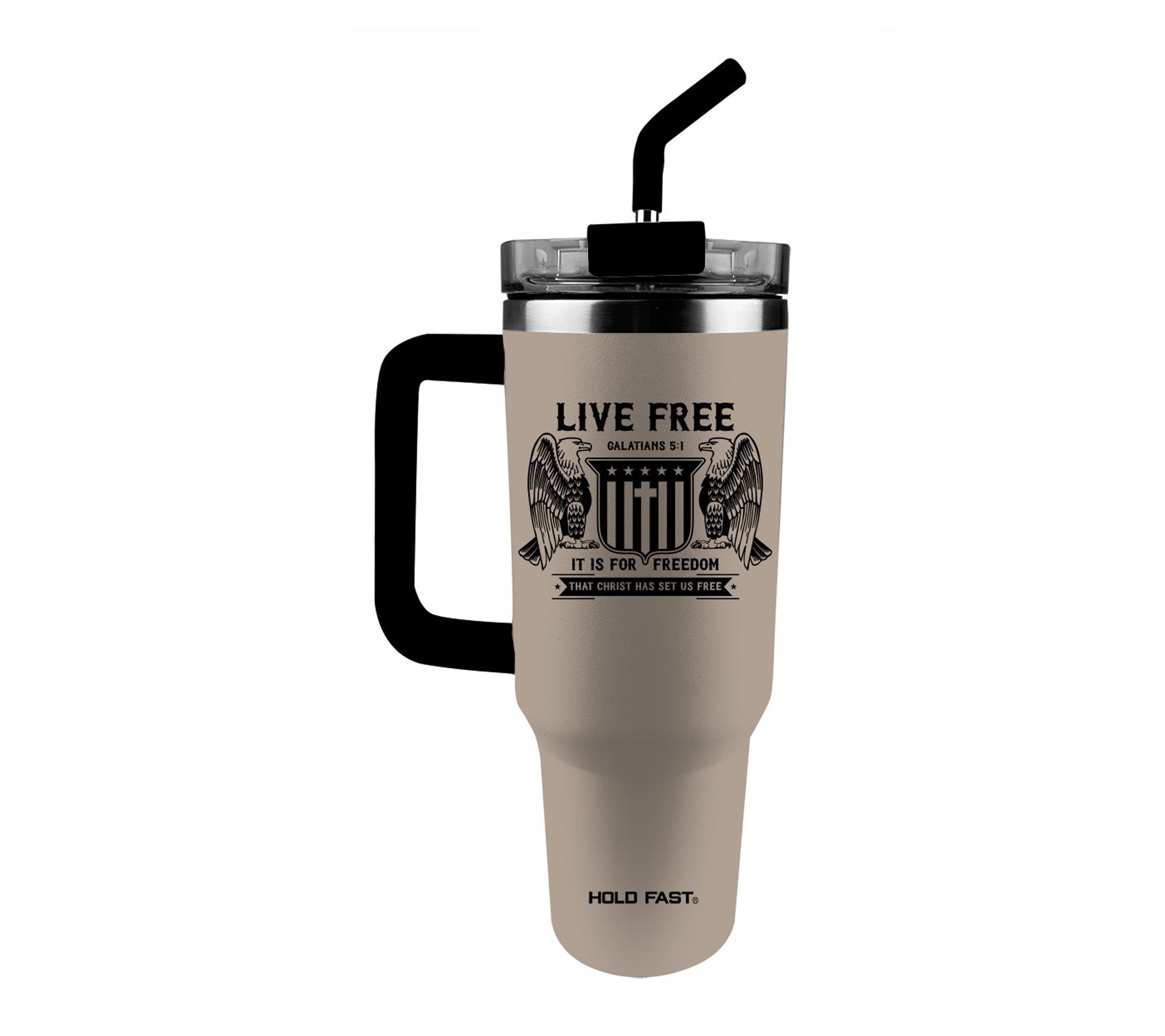 HOLD FAST 40 oz Stainless Steel Mug With StrawLive Free