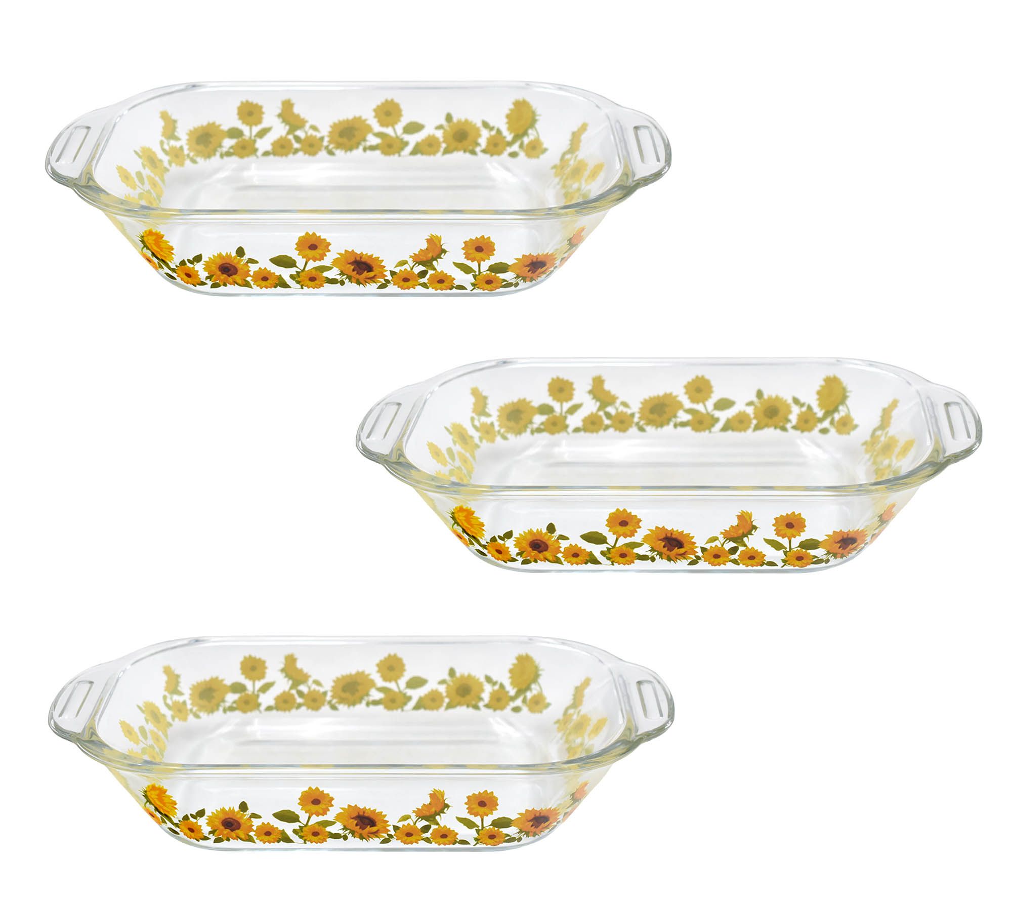 "As Is" Temp-tations Seasonal Set of (3) 25-oz Micro Glass Bakers