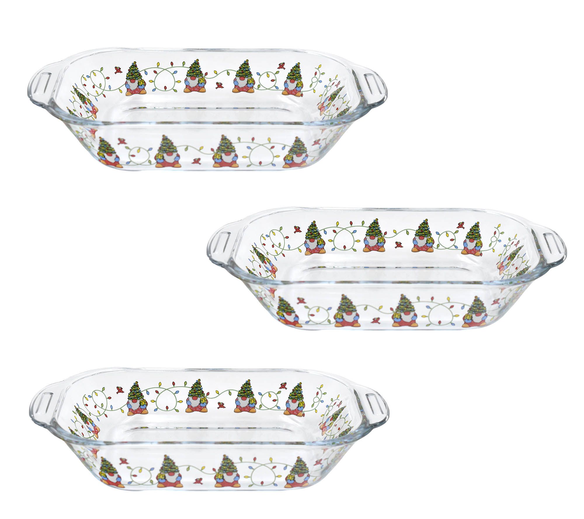 "As Is" Temp-tations Seasonal Set of (3) 25-oz Micro Glass Bakers