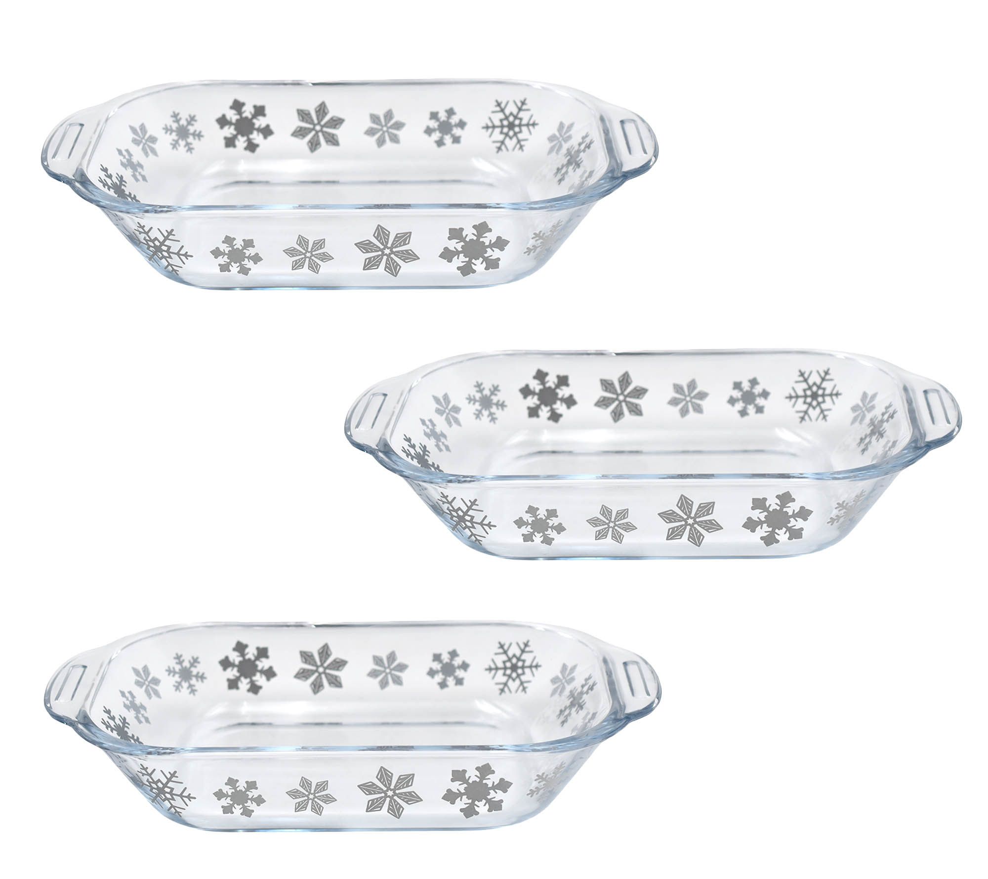 "As Is" Temp-tations Seasonal Set of (3) 25-oz Micro Glass Bakers