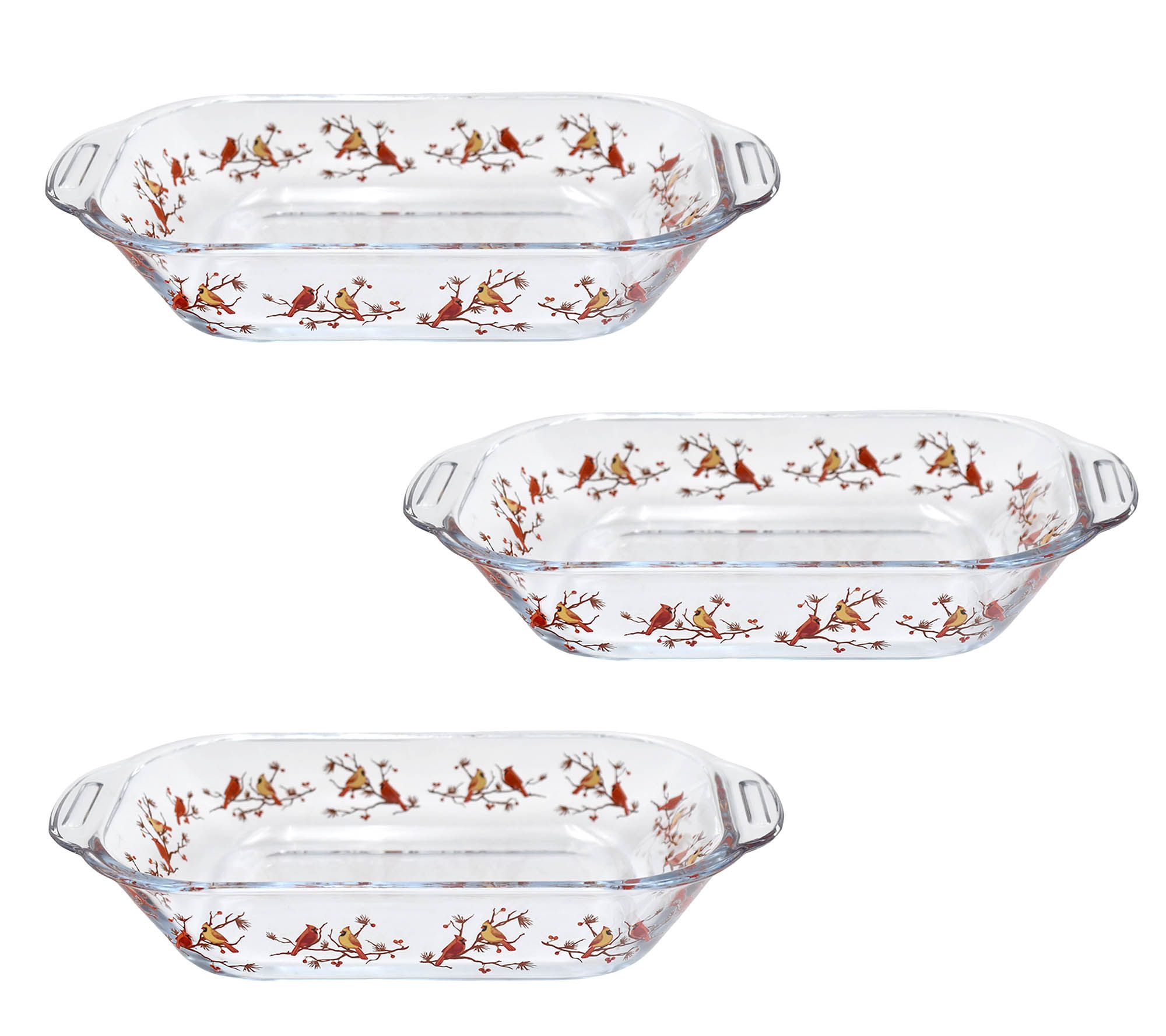 "As Is" Temp-tations Seasonal Set of (3) 25-oz Micro Glass Bakers