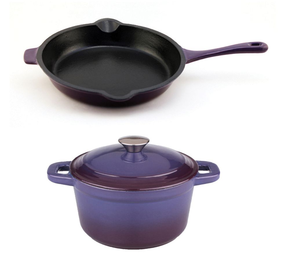 BergHOFF Neo Cast Iron 3-Pc Set, 3-Qt Dutch Oven & 10" Fry Pa