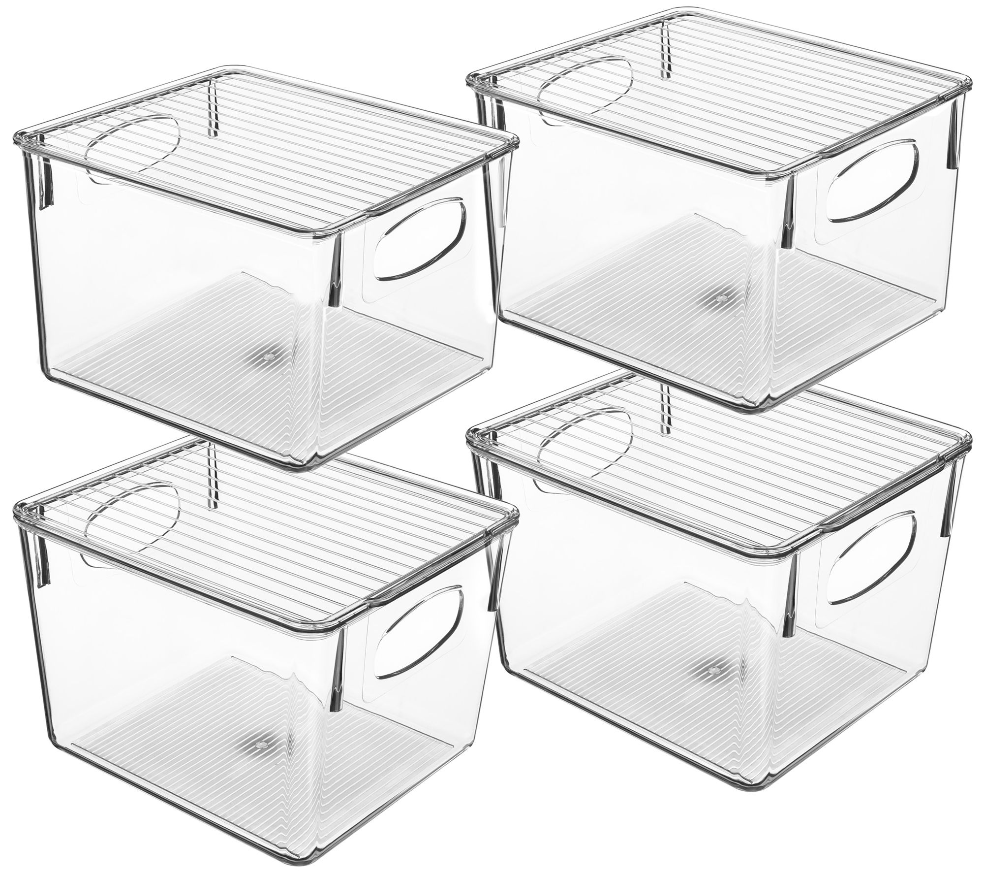 Sorbus Open Plastic Storage Bins Clear Pantry Organizer Box Bin
