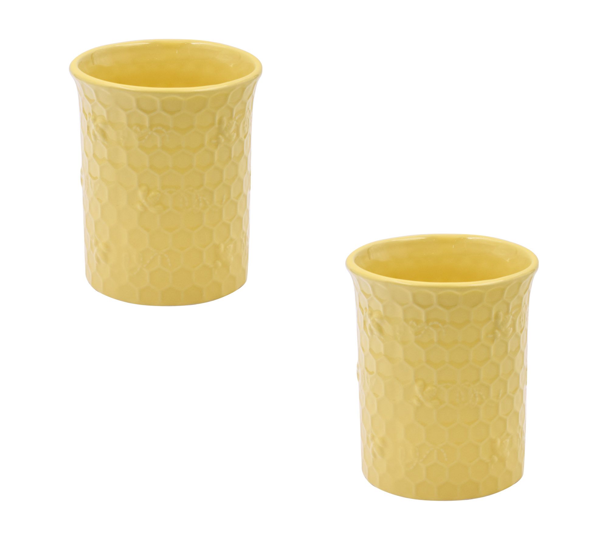 Temp-tations Bee-lieve Set of (2) Utensil Crocks