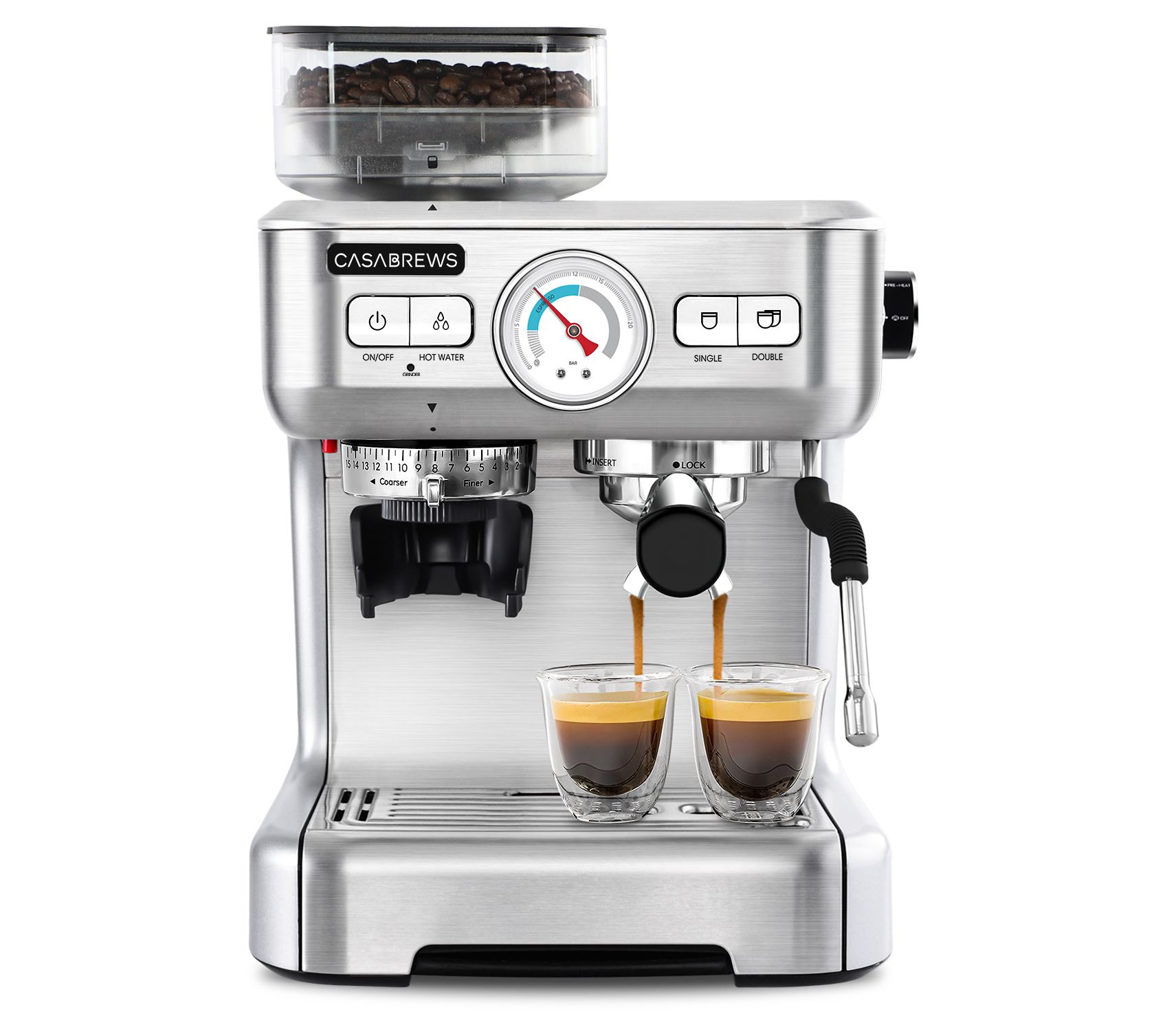 CASABREWS All-in-One Espresso Machine w/ Grinde r & Frother