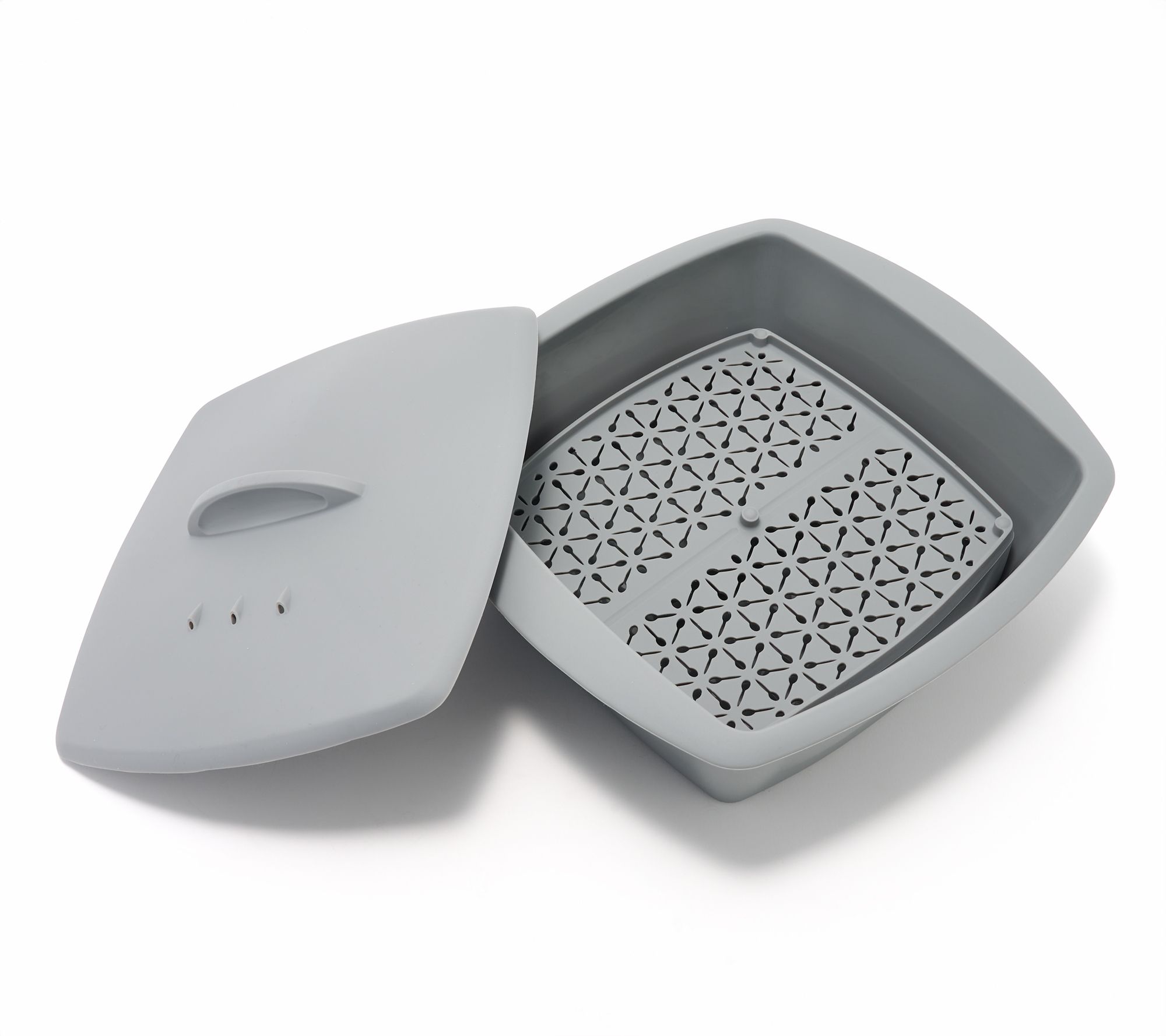 Avobagel Silicone Square Baker w/ Silicone Lid & Steamer Insert