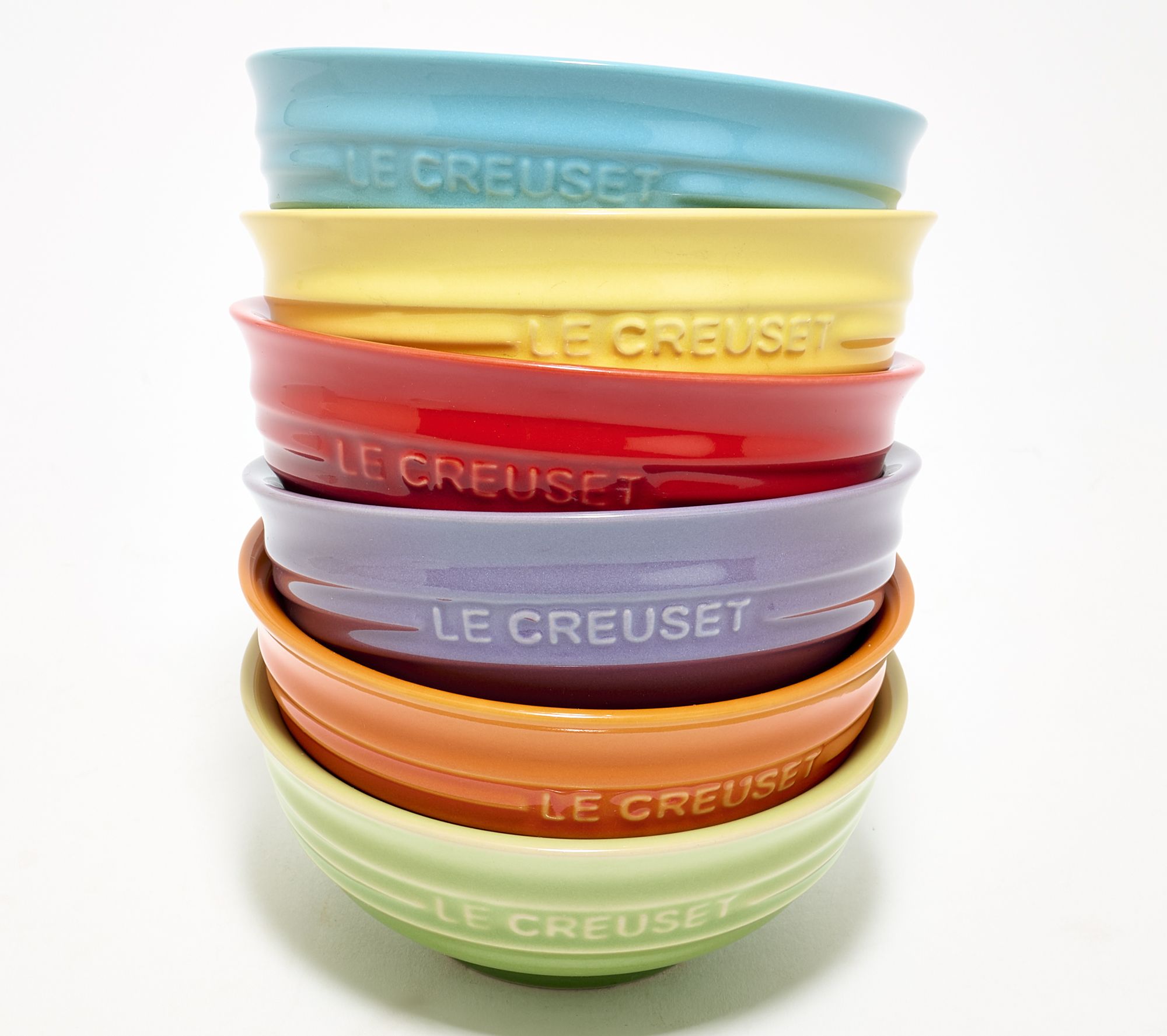 Le Creuset Set of 6 Mini Multi-Color Stoneware Prep Bowls