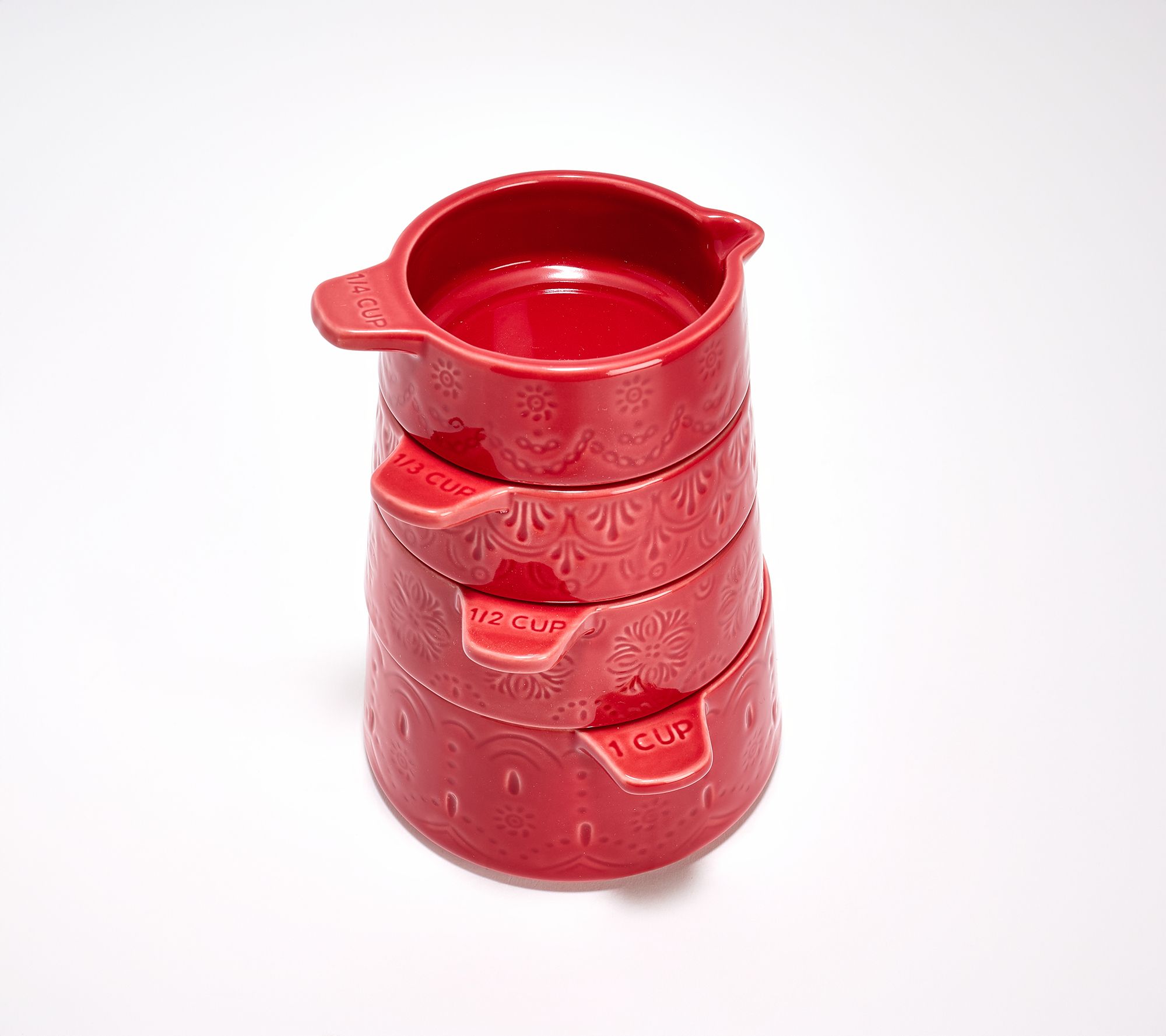 "As Is" Aarti Sequeira 4pc Stacking Ceramic Measuring Cups