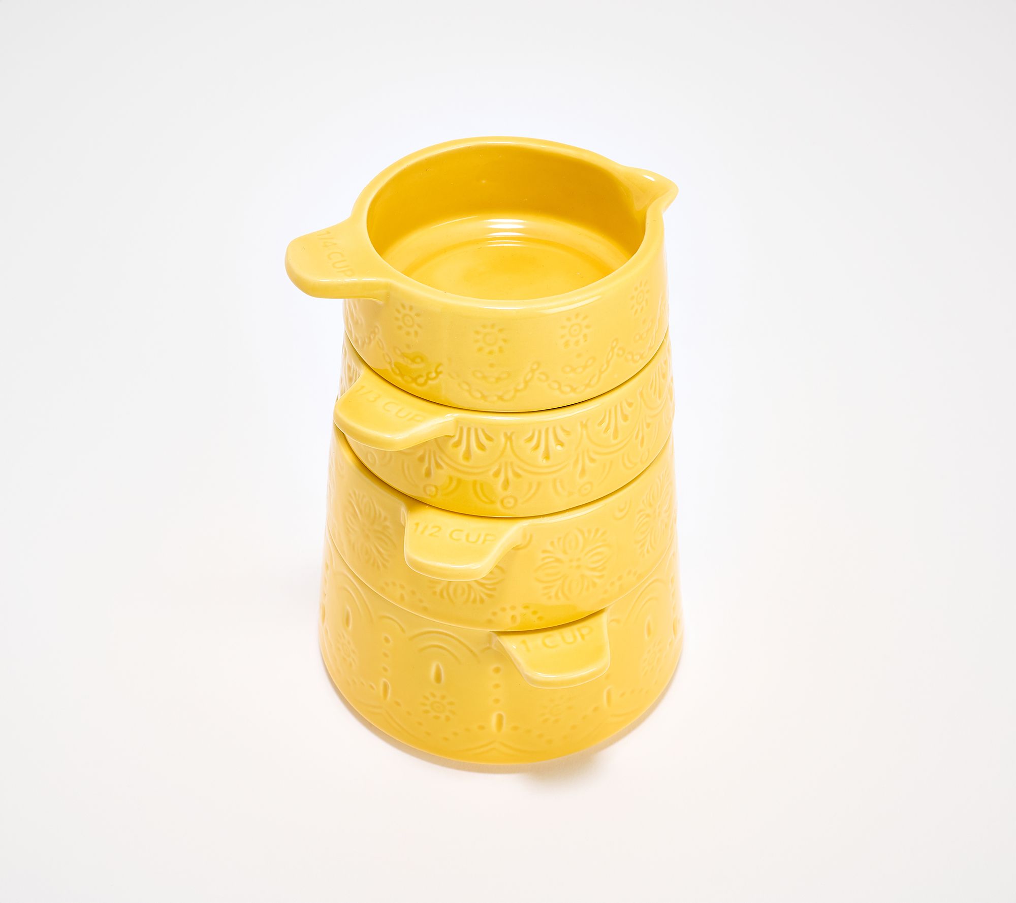 "As Is" Aarti Sequeira 4pc Stacking Ceramic Measuring Cups