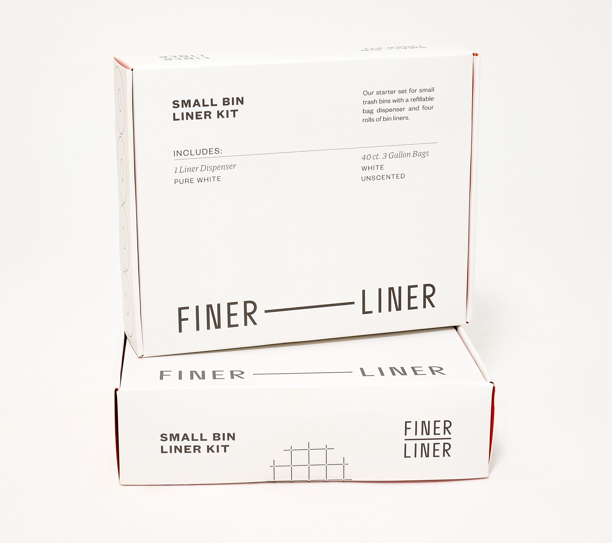Finer Liner Set of 2 Small Waste Bin Liner Kits w/ Dispensers