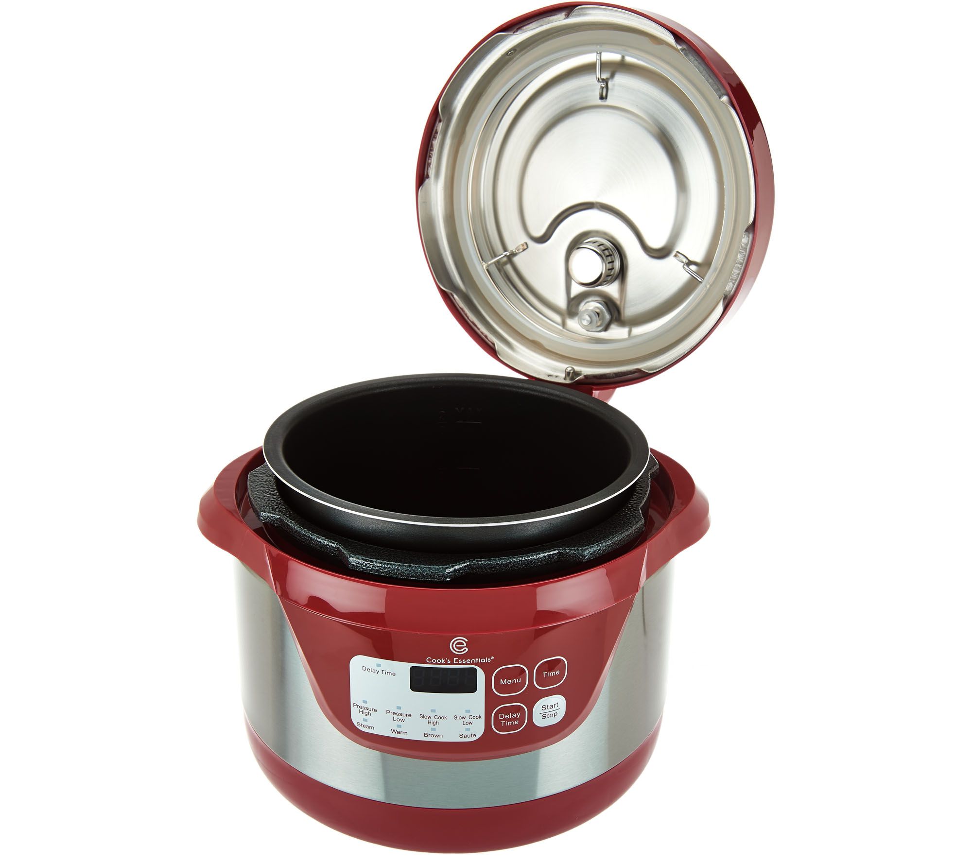Cook's Essentials 2qt Digital Stainless Steel Pressure Cooker CINNAMON RED 