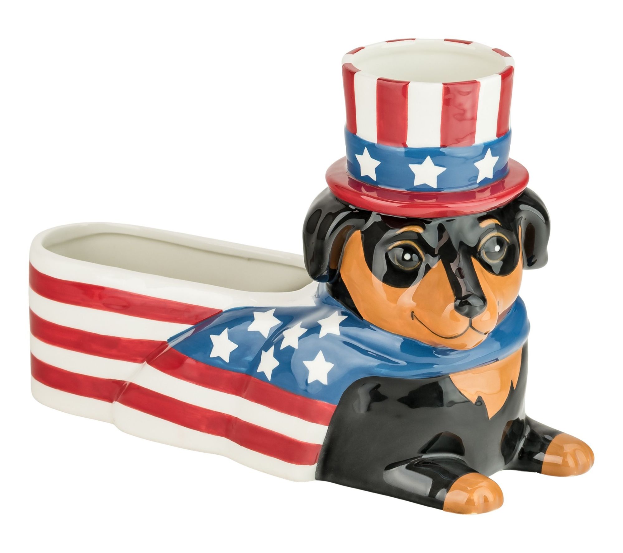 10 Strawberry Street Yankee Doodle Dachshund Cracker Tray