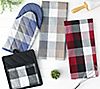 Design Imports Set of 2 Tri Color Checked Potholders, 5 of 6