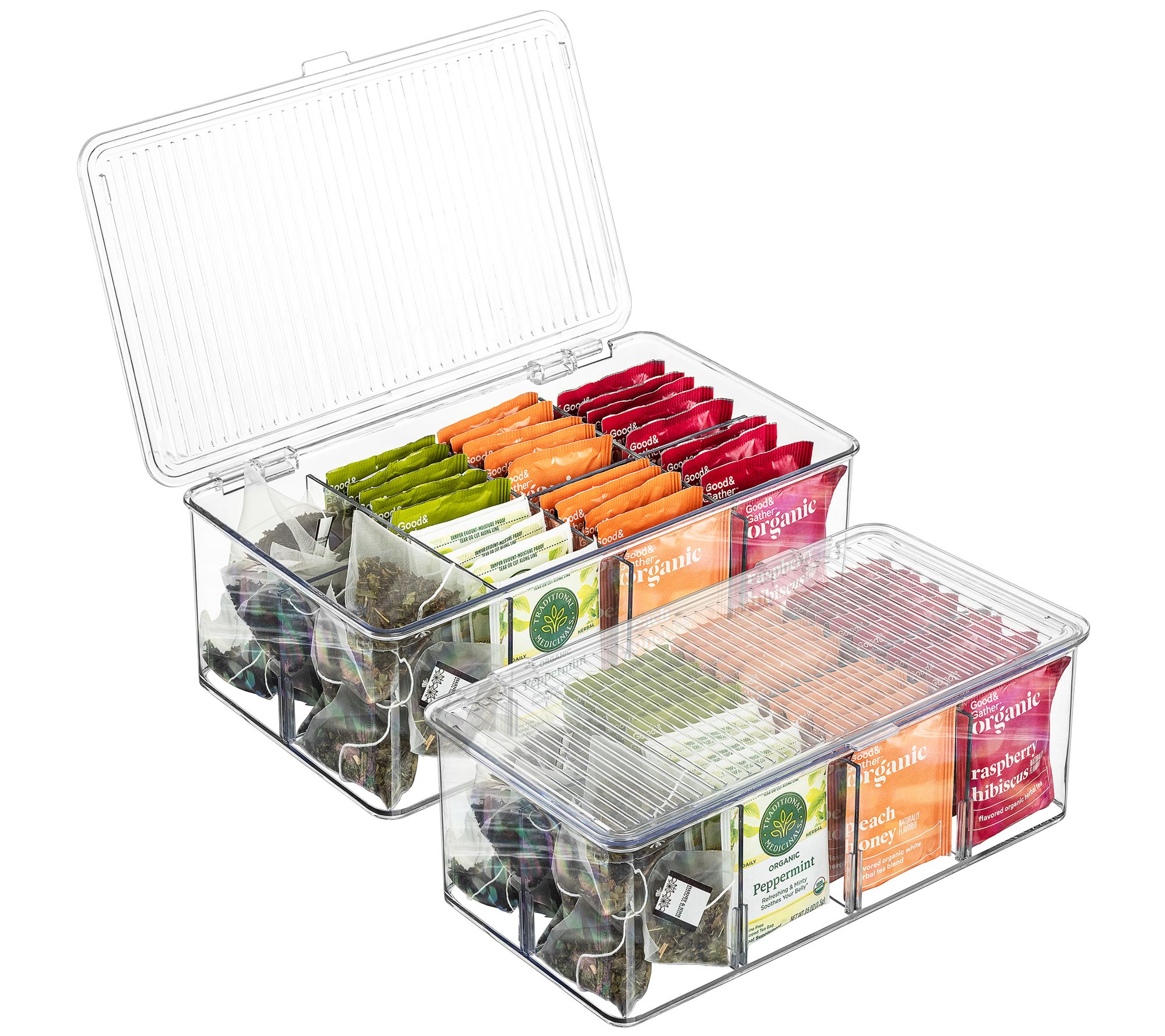 Sorbus (2) Med. & Lg. Storage Bins for Pantry with Lids