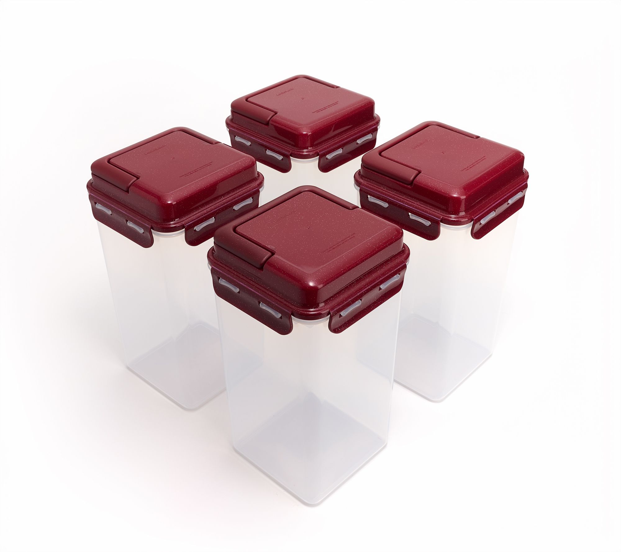 LocknLock Set of 4 Tall Pantry Canisters w/ Handle Lids