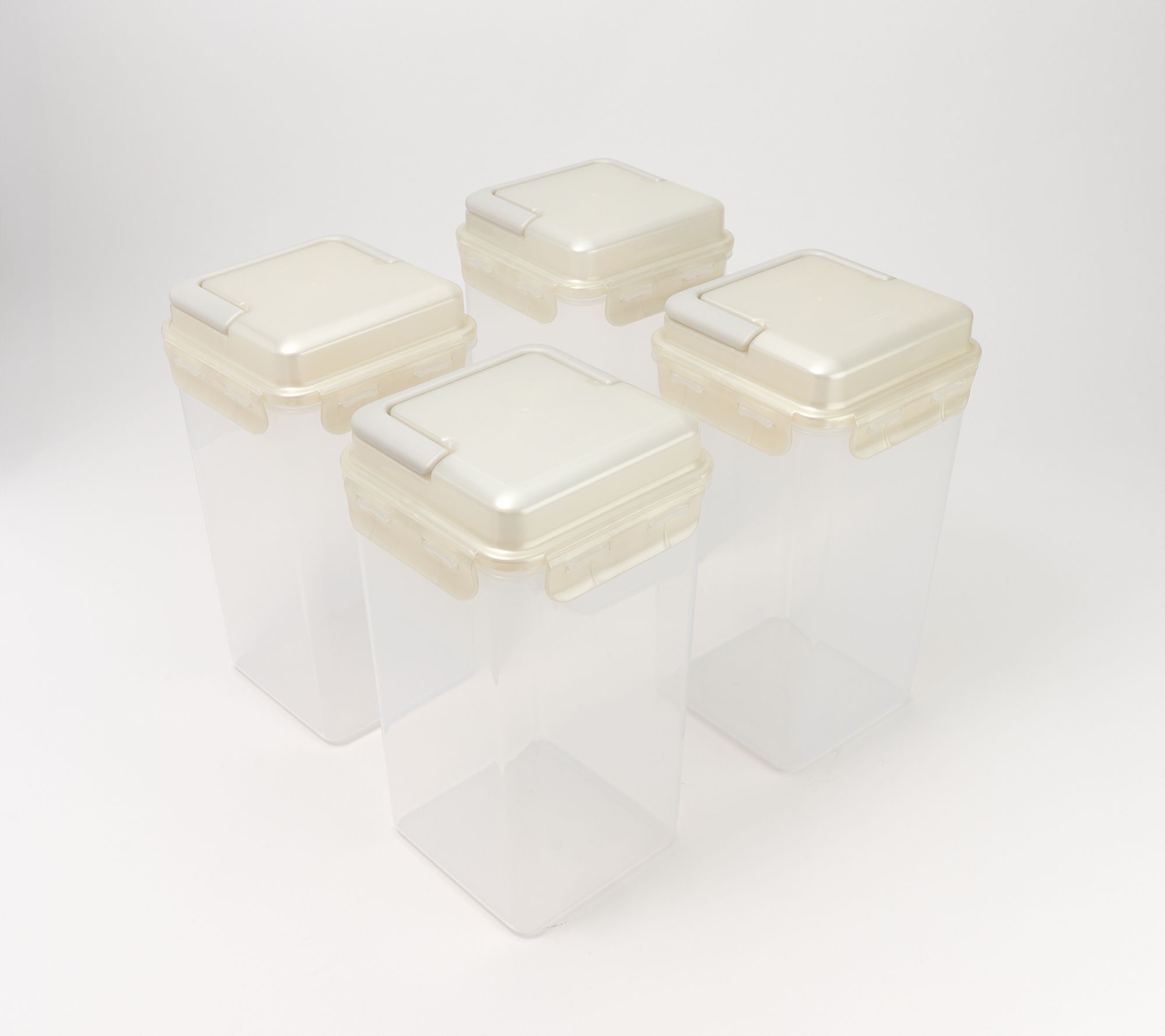 LocknLock Set of 4 Tall Pantry Canisters w/ Handle Lids