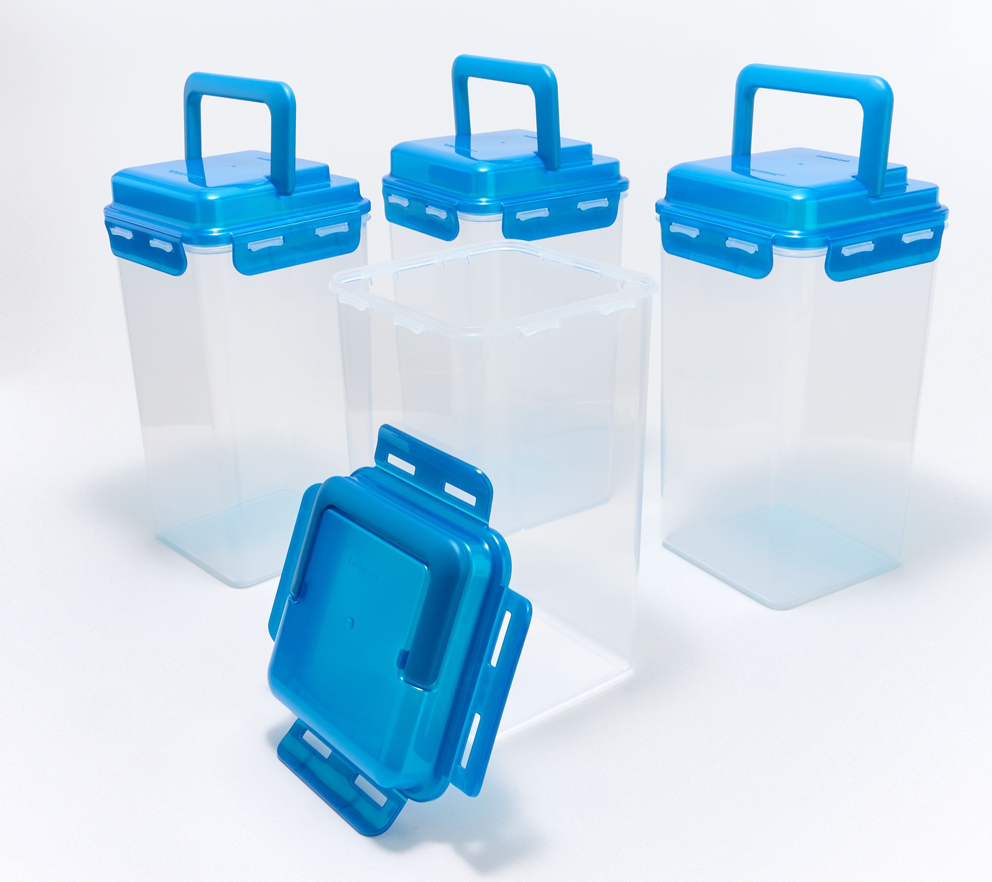 LocknLock Set of 4 Tall Pantry Canisters w/ Handle Lids