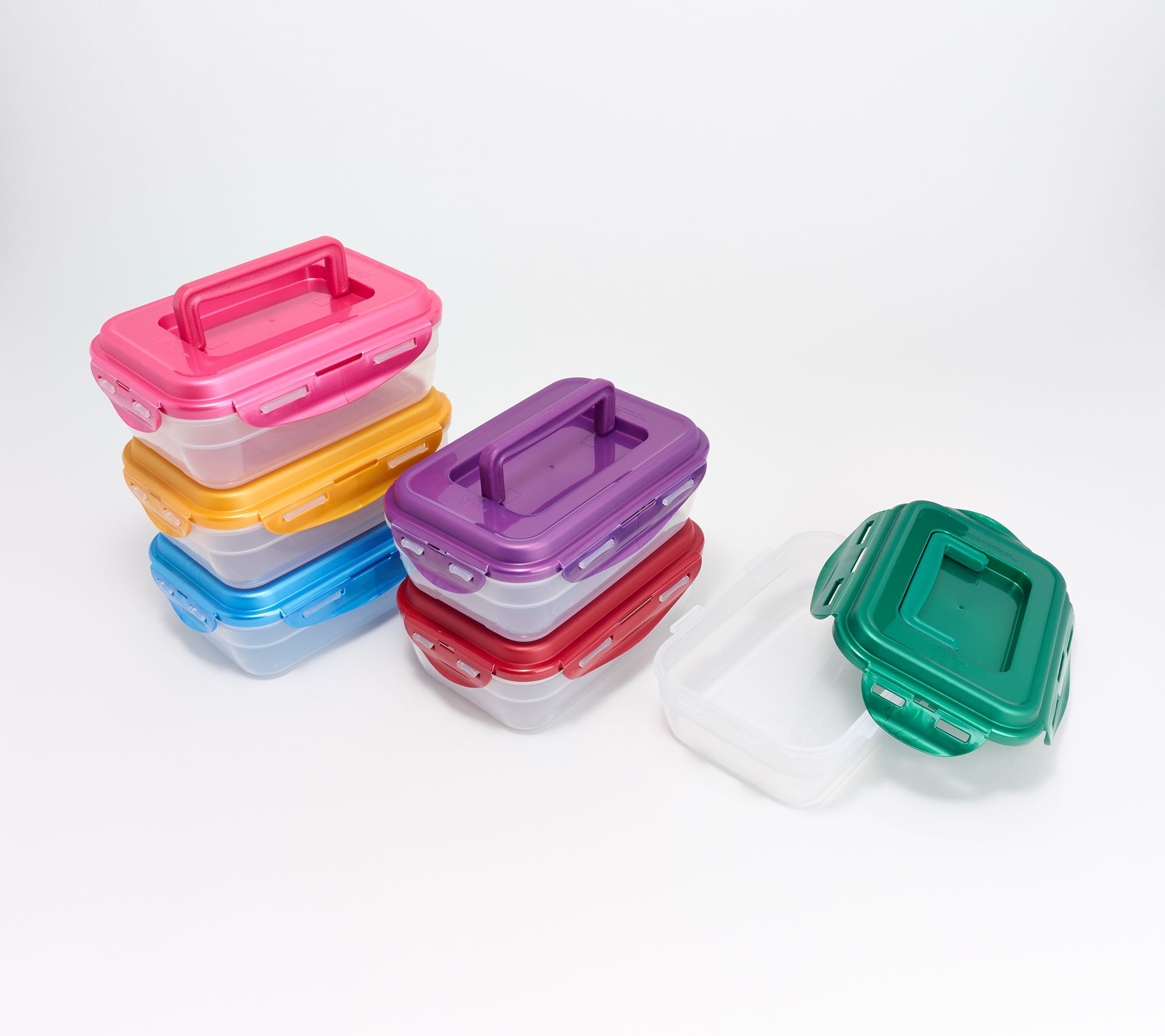 LocknLock Set of 6 Nesting Rectangles w/ Handle Lids - QVC.com