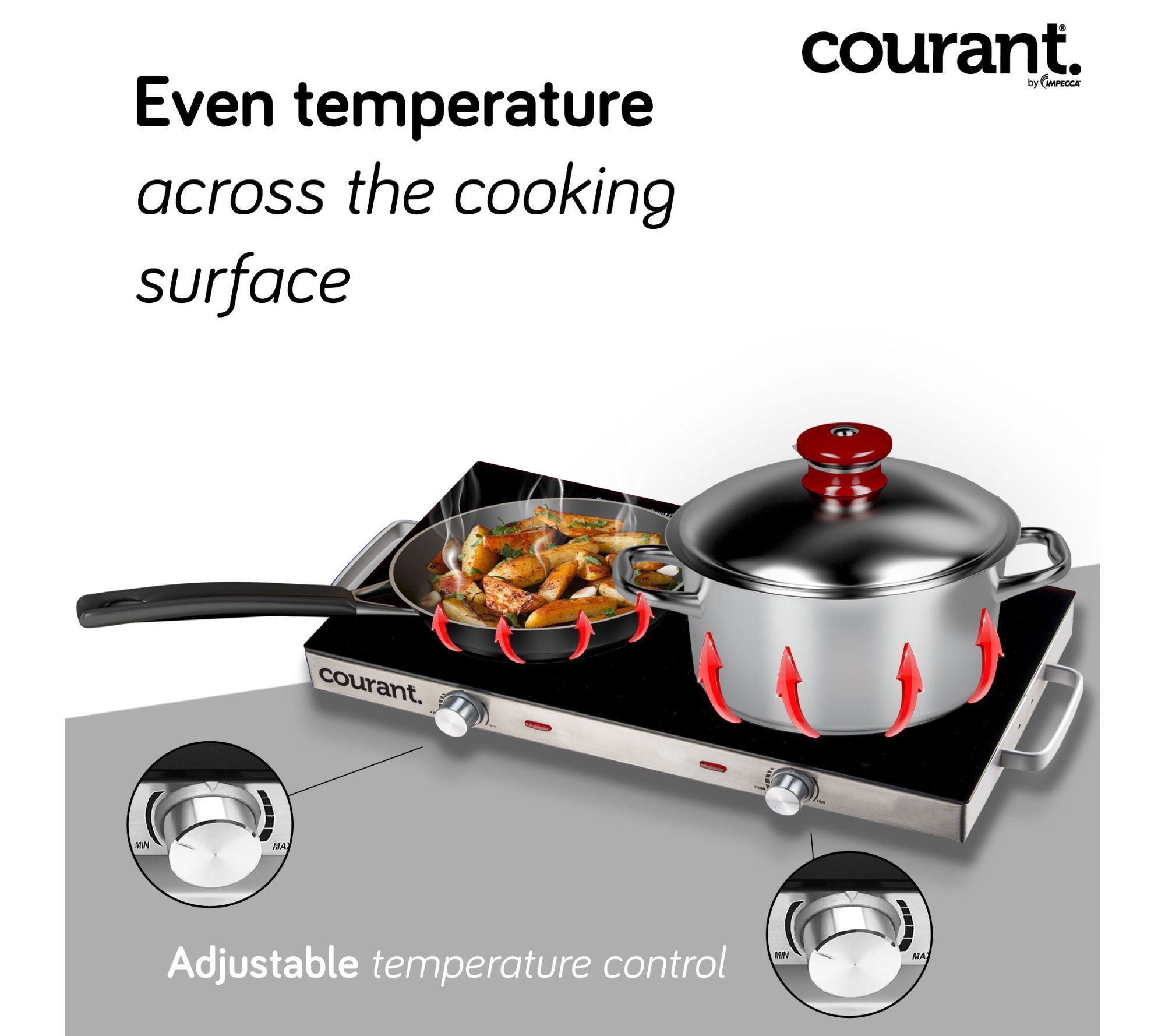 MegaChef Portable Dual Vitro-Ceramic Infrared Cooktop 