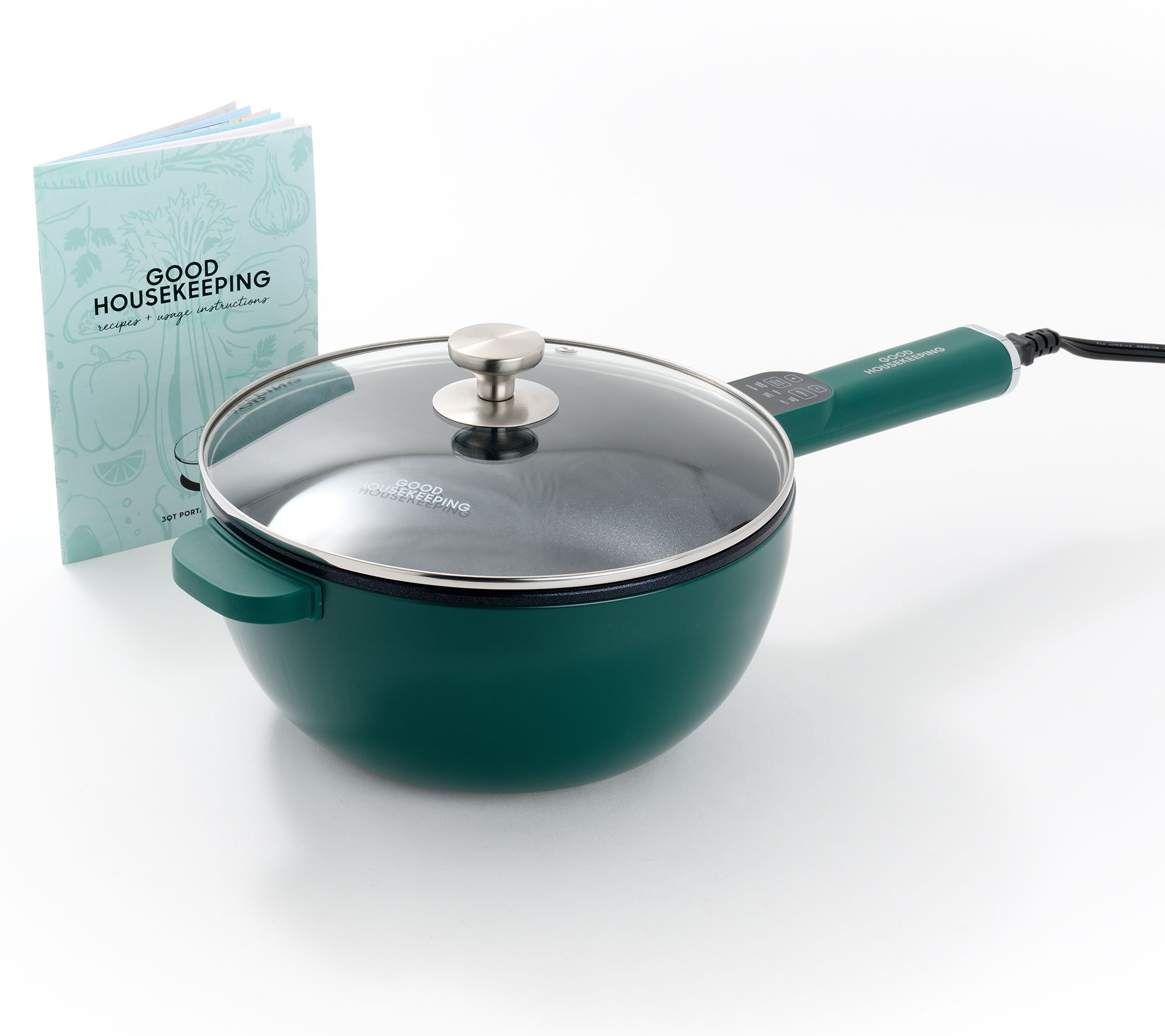 Good Housekeeping 3Qt Electric Cook Pot with Lid & 5 Recipes