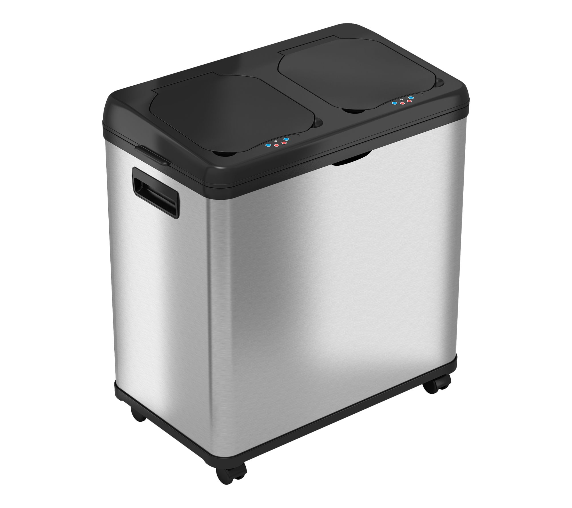 iTouchless 16G Dual Sensor Trash Can & Recycle Bin with Wheels