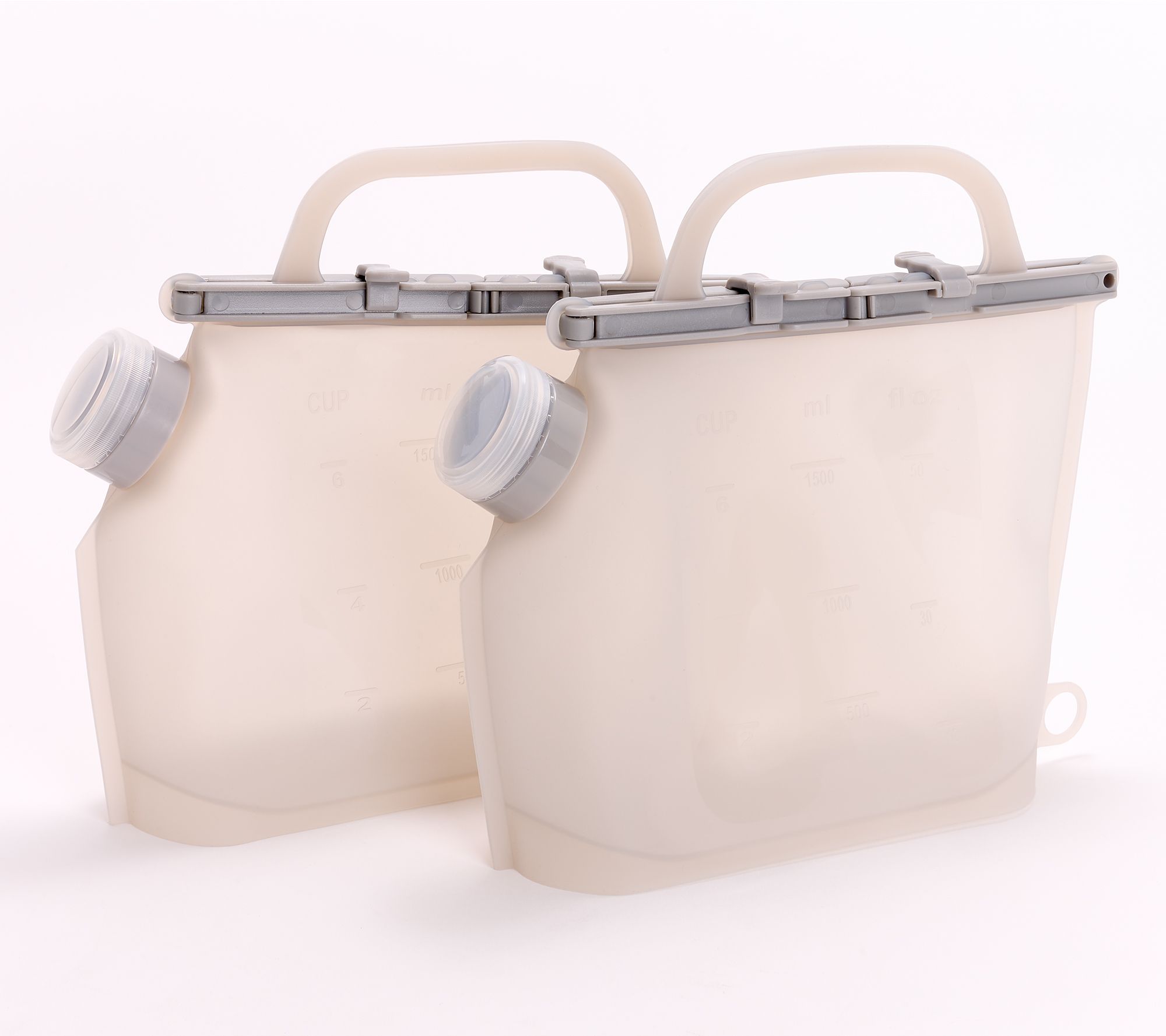 Cella S/2 Silicone Storage Bags w/ Pour Spouts & Handles