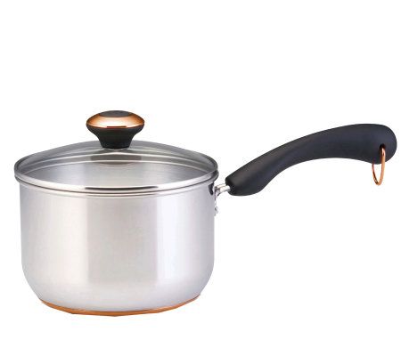 Ceramic Nonstick Sauce Pan, 3 QT Pot with Steamer, Wooden Handle, Universal  Base