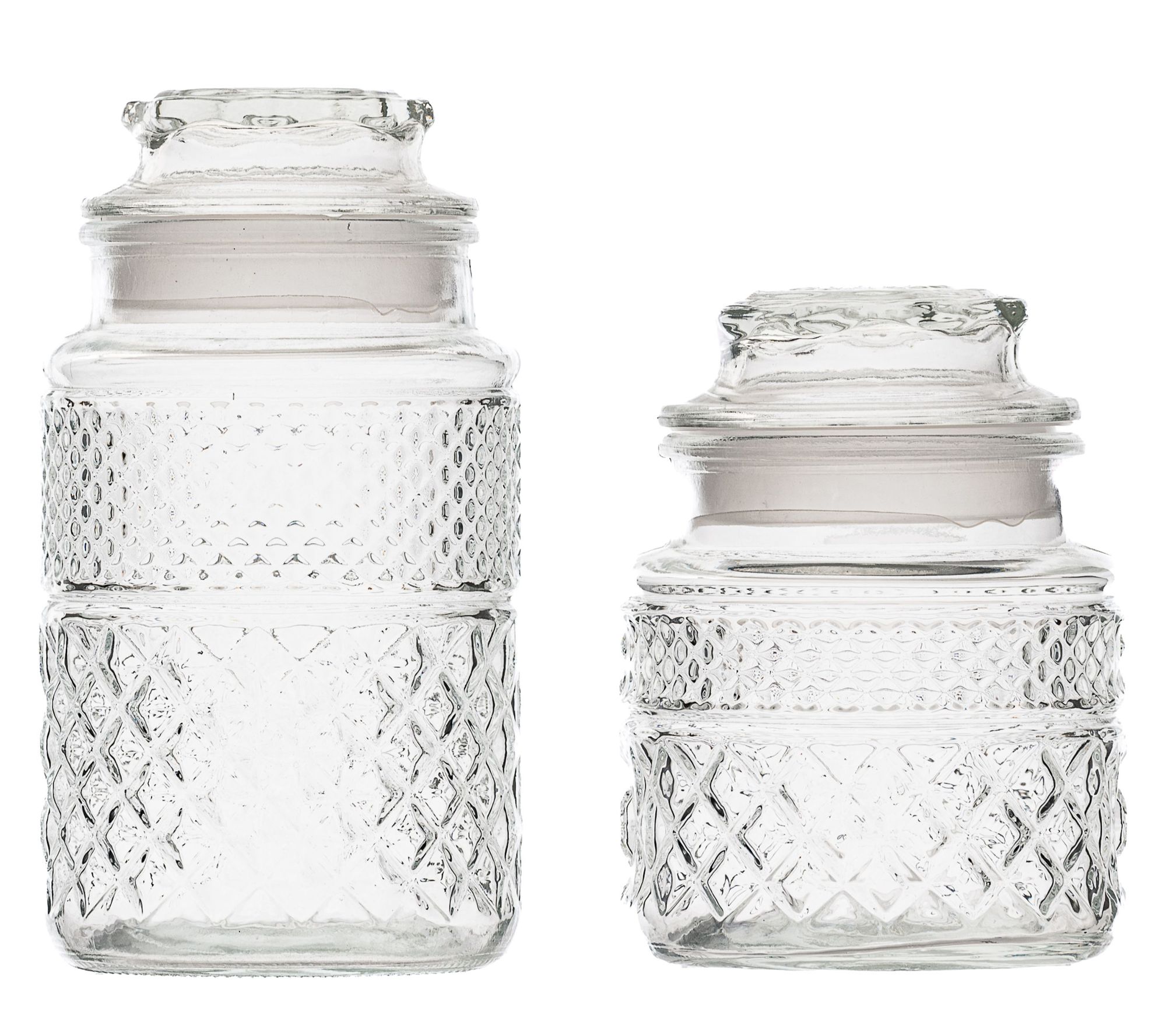 10 Strawberry Street 2pc Devon Glass Canister Set