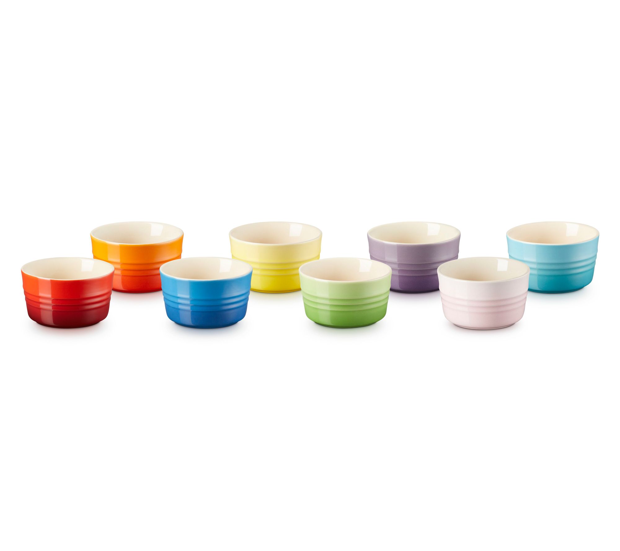 Le Creuset Set of 8 Mini Multi-Color Stoneware Ramekins