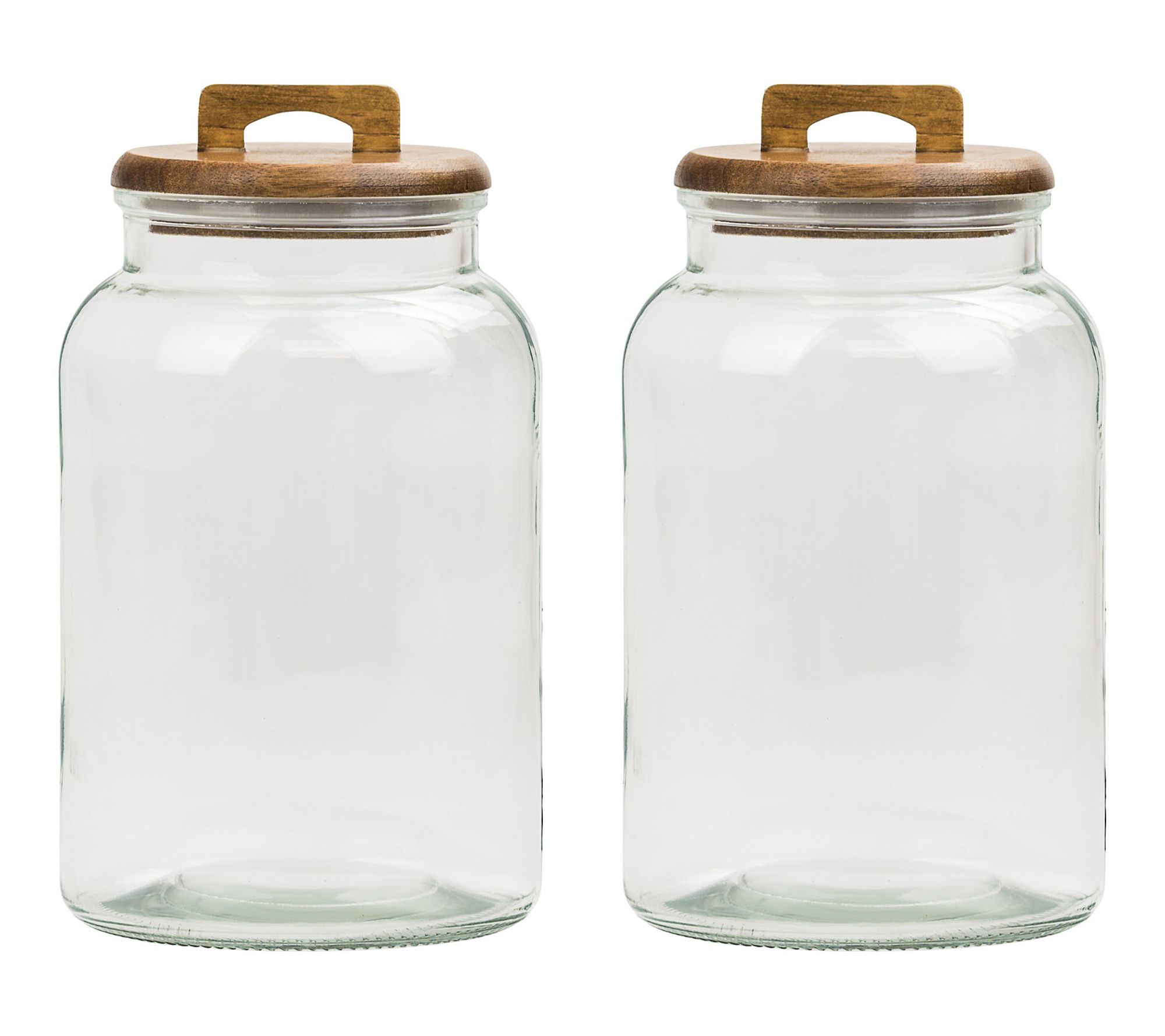 10 Strawberry Street Set of 2 Acacia Everyday Glass Canister