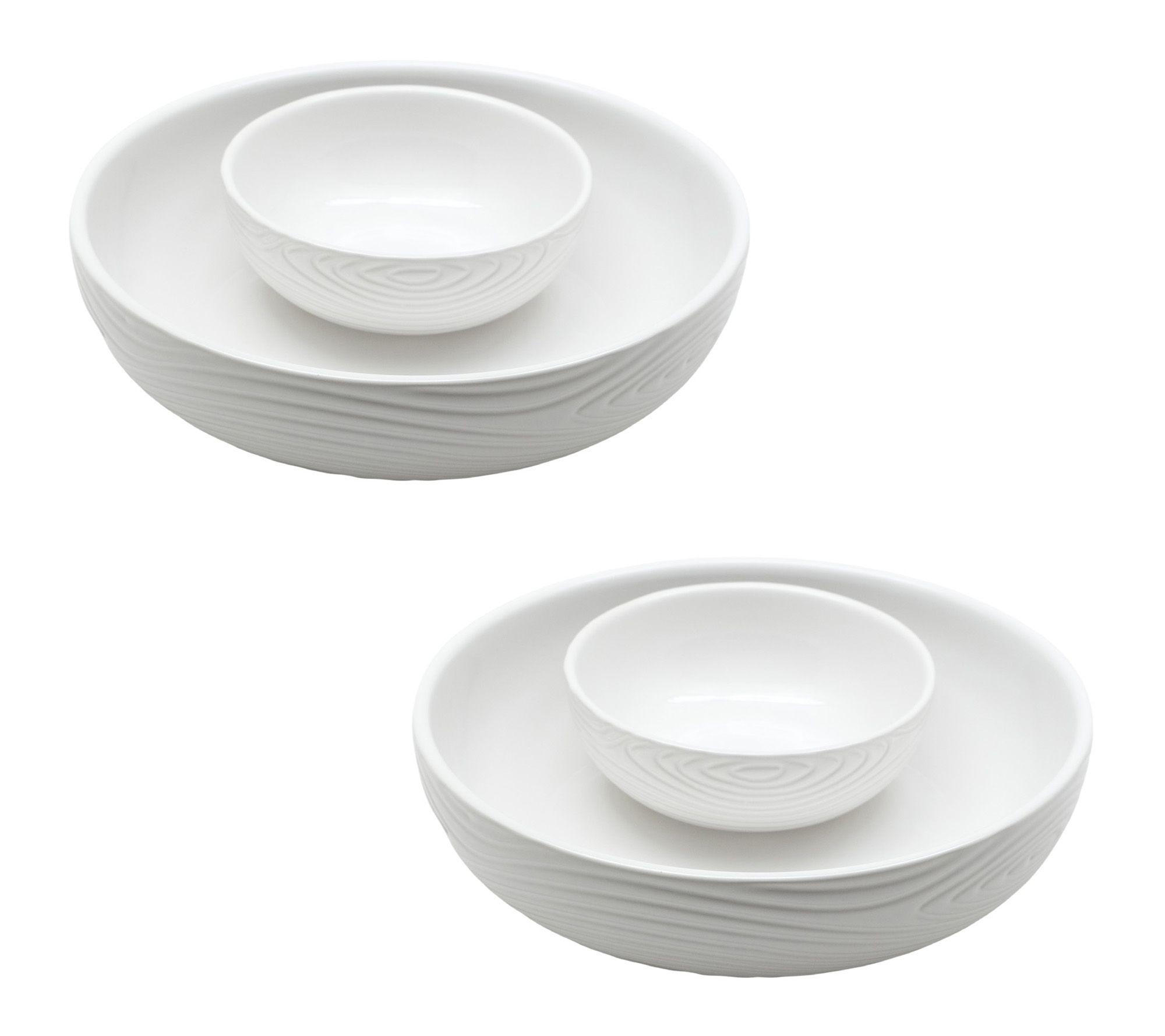 Temp-tations Set of 2 Personal Snack Tray/Chip   and Dip Bowl