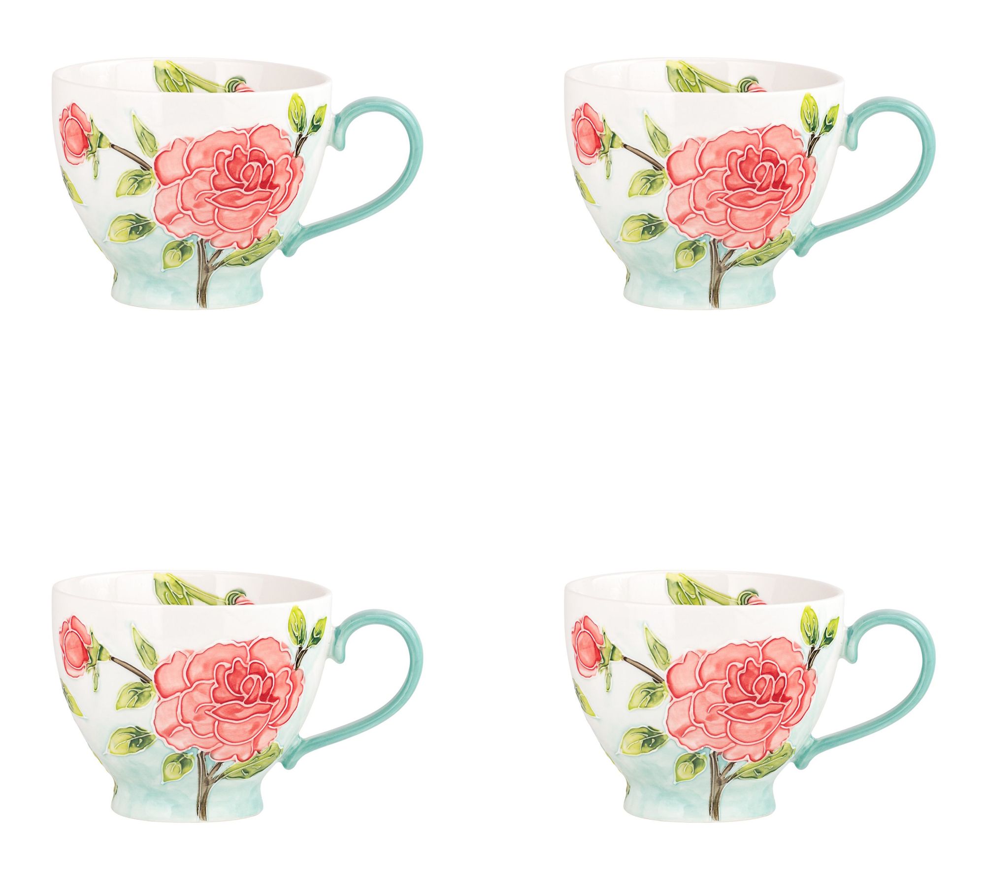 10 Strawberry Street Set of 4 Petaluxe Mug