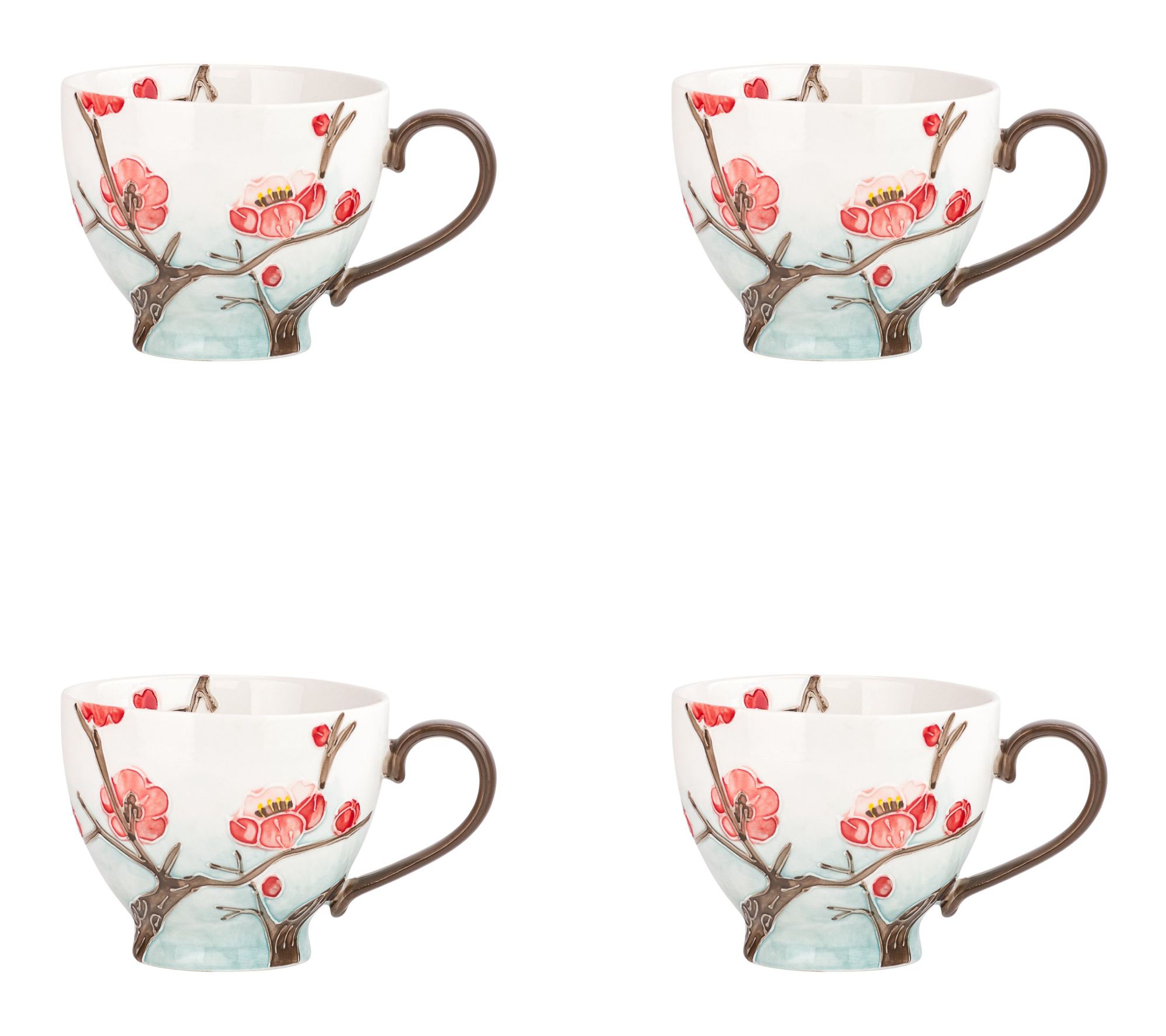 10 Strawberry Street Set of 4 Petaluxe Mug