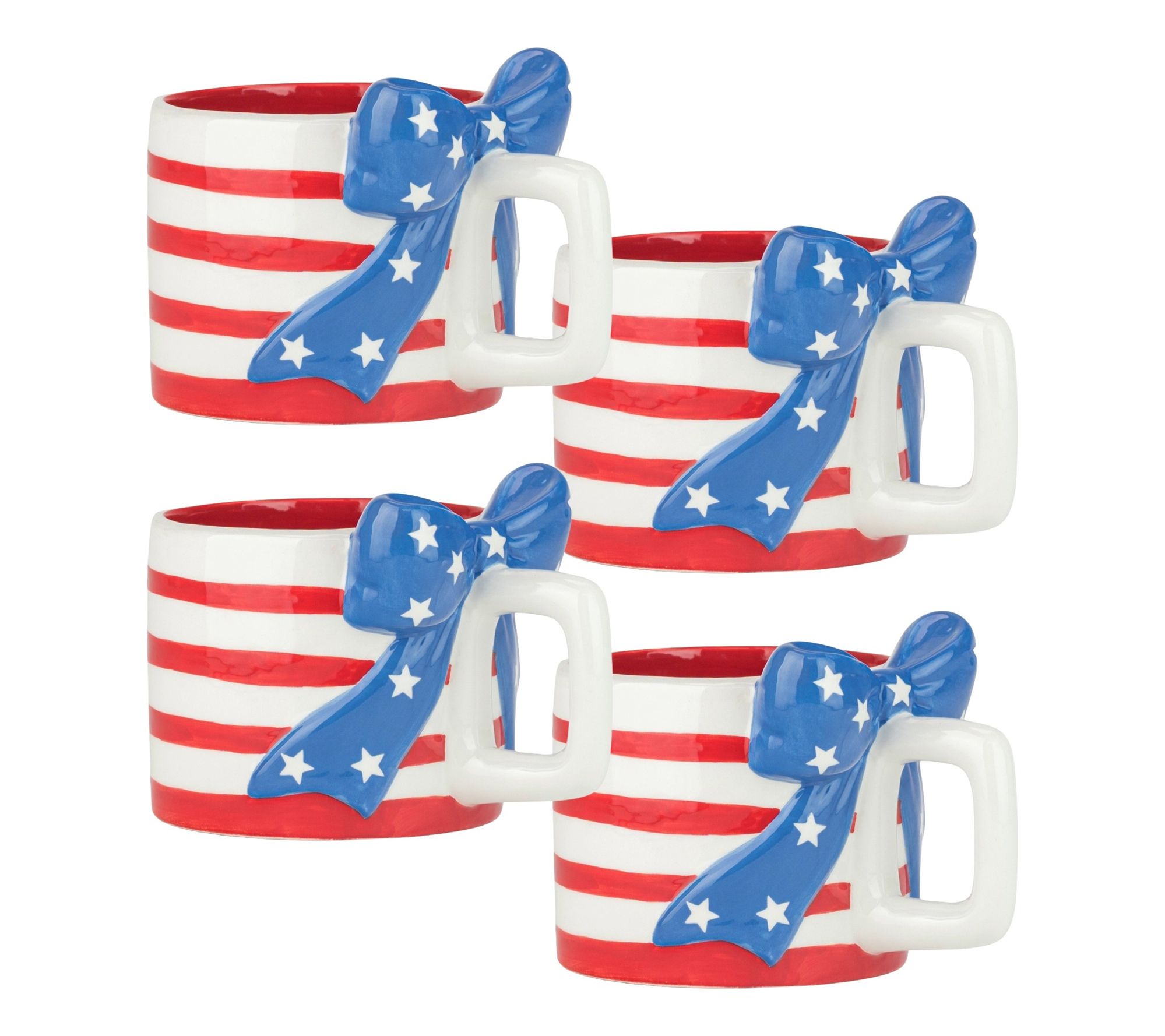  10 Strawberry Street Bunting & Bows Mug, Set of 4