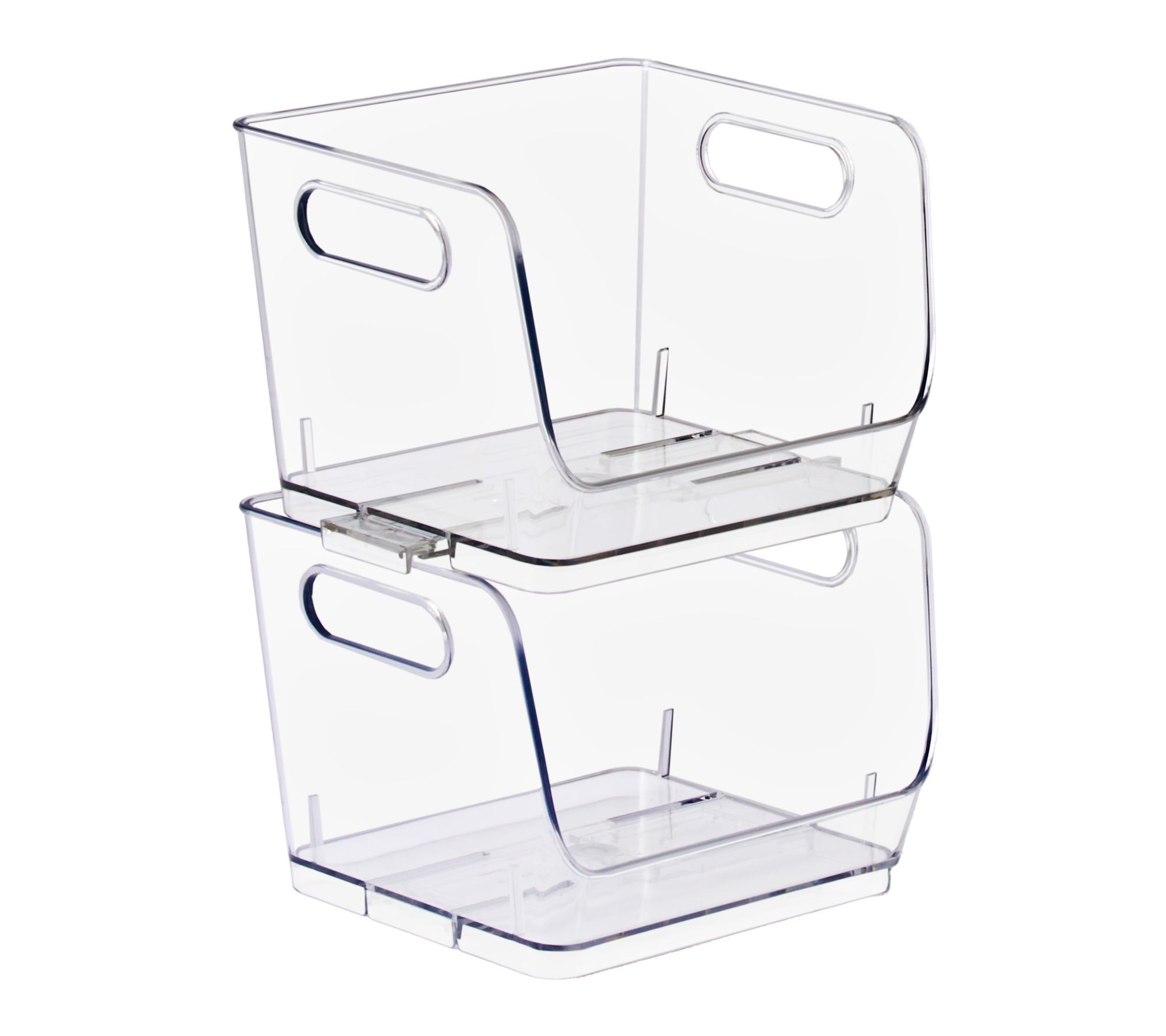 Sorbus Set of 2 Clear Open Front Storage Bins