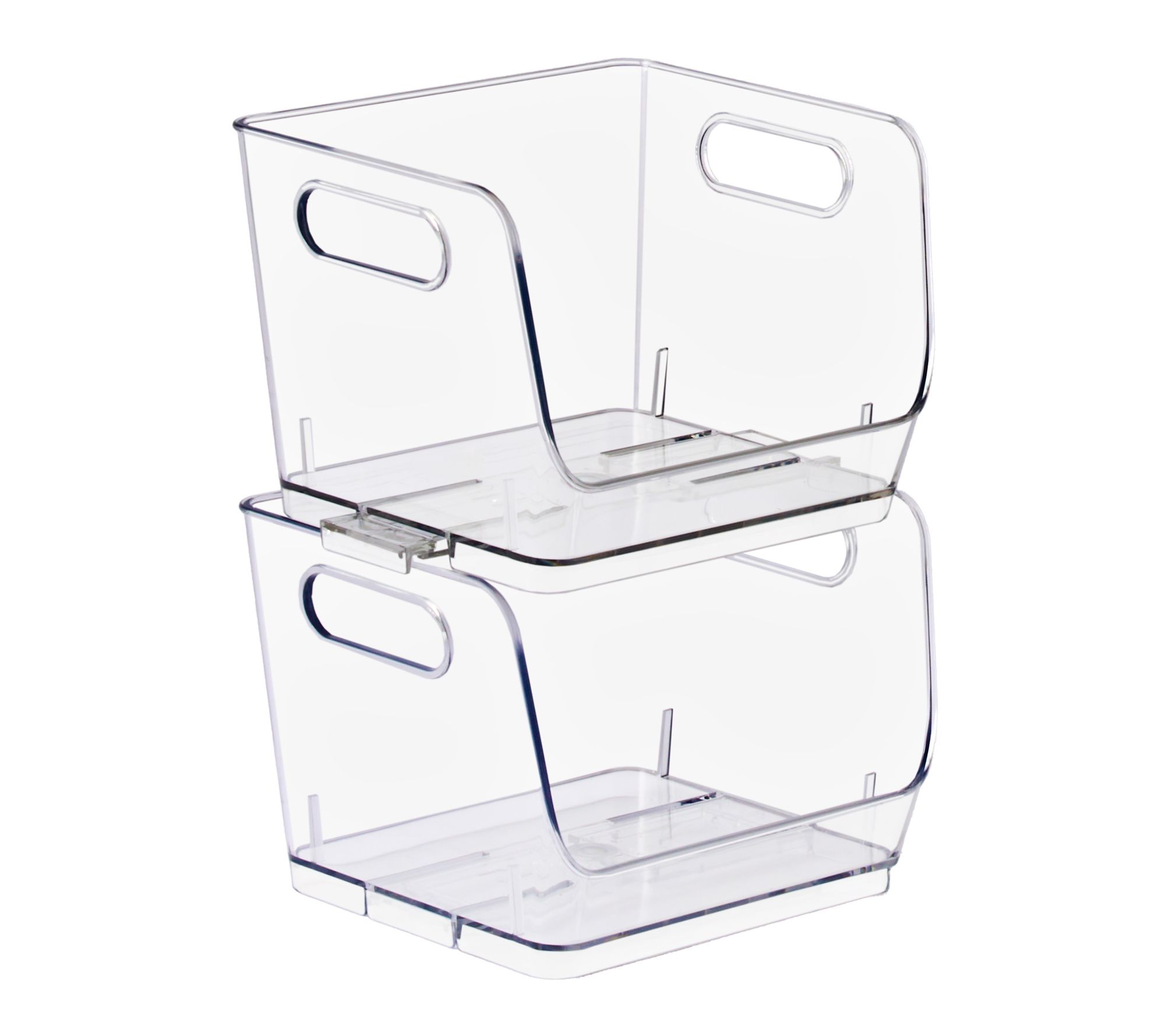 Sorbus Set of 2 Clear Open Front Storage Bins