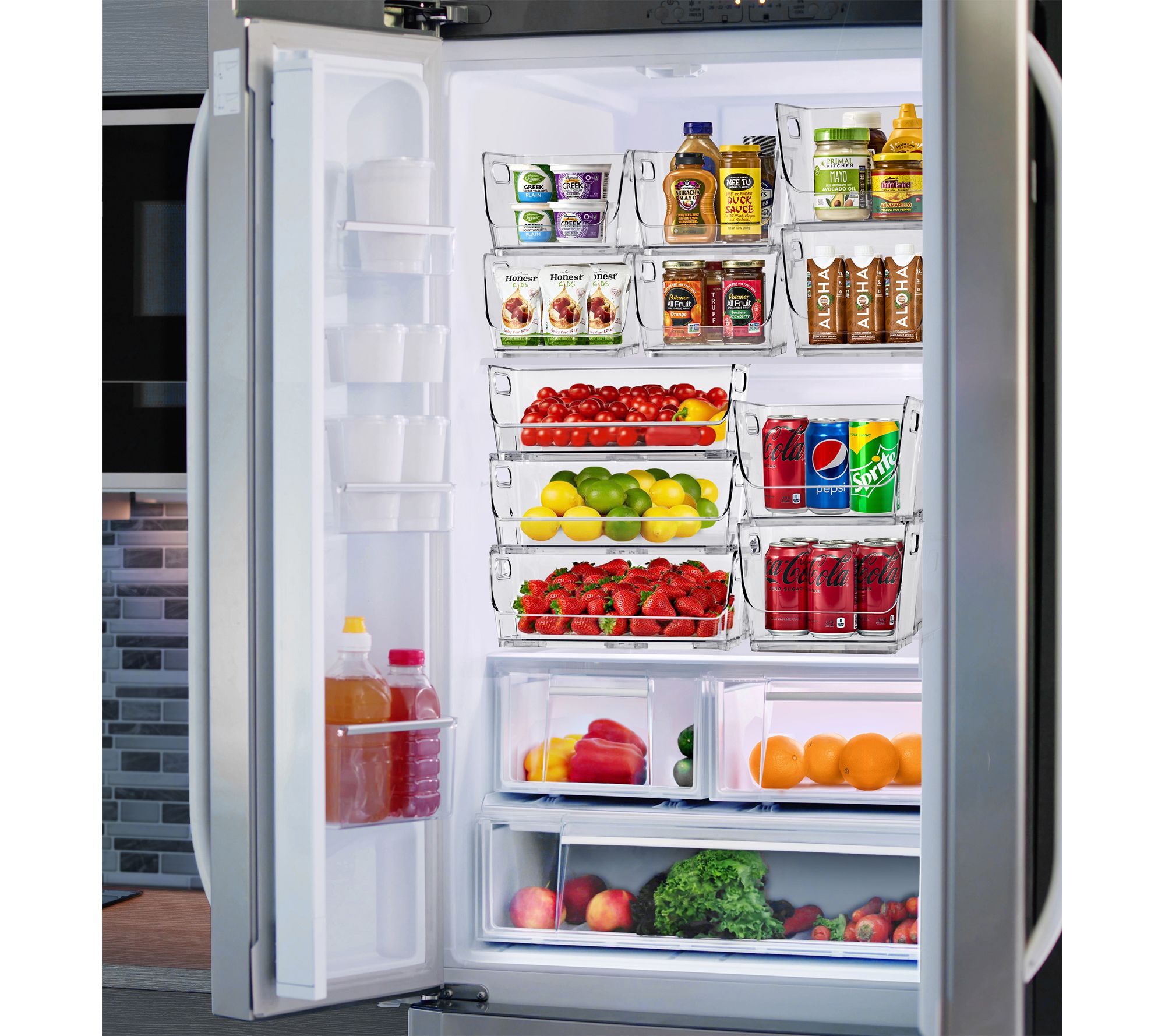 Sorbus Set of 8 Clear Open Front Storage Bins - QVC.com
